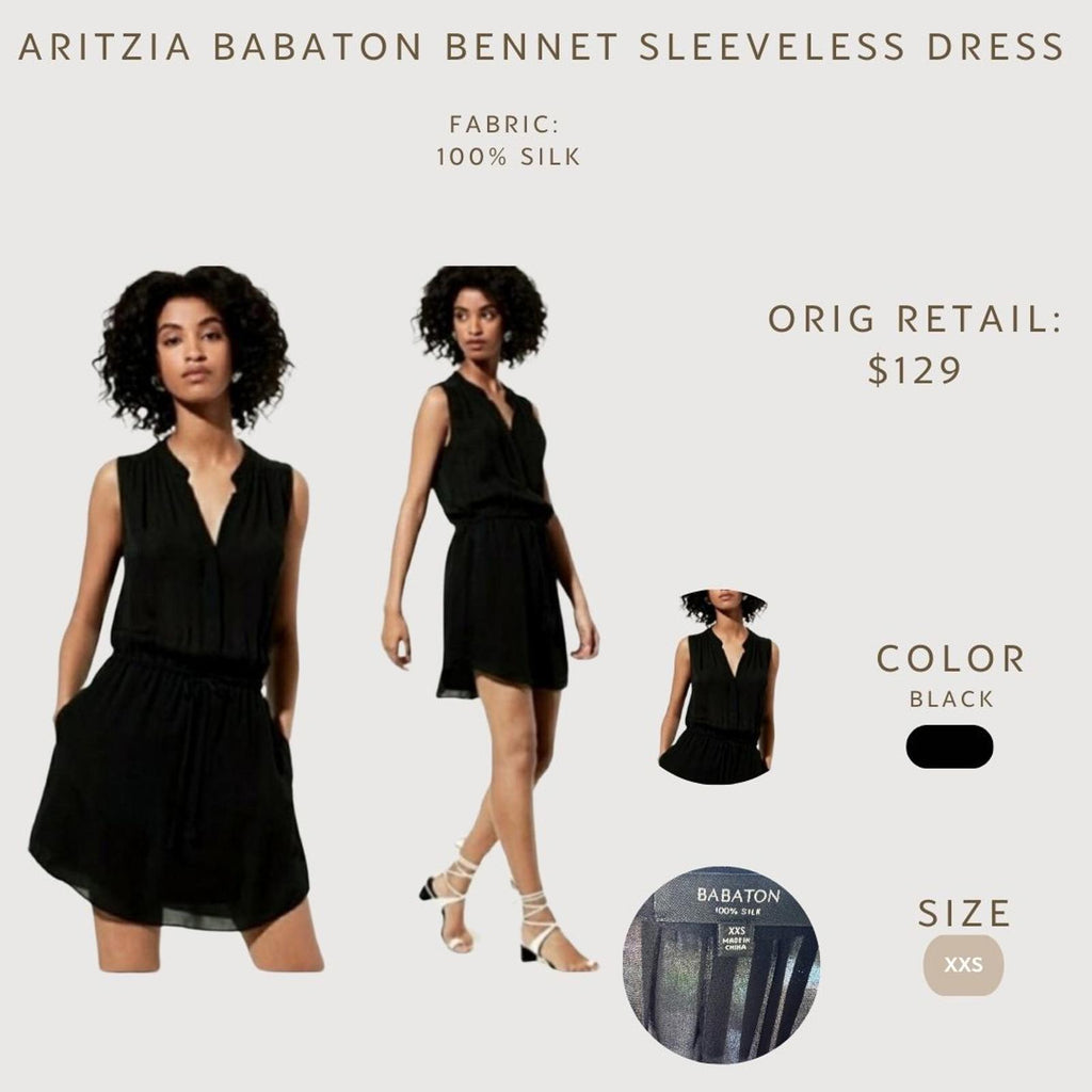 Aritzia Babaton Bennet Sleeveless 100% Silk Dress XXS
