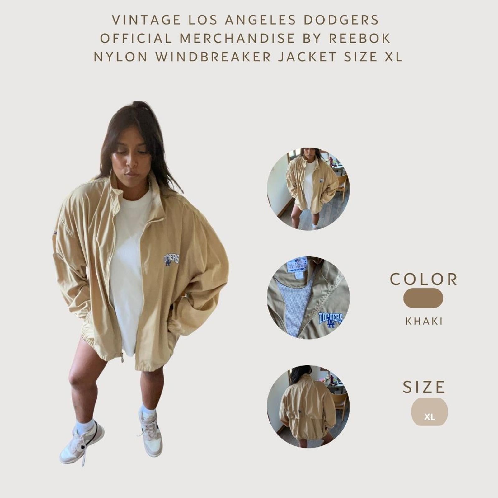 Vintage Y2K 90's Los Angeles Dodgers Nylon Windbreaker Jacket Size XL