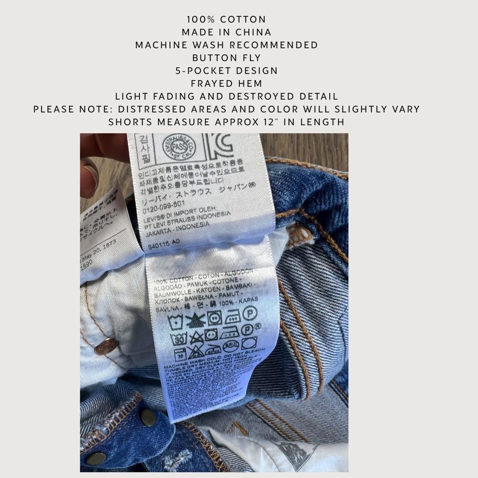 Levi's 501 Premium High Rise Medium Blue Wash Denim Shorts Size 27