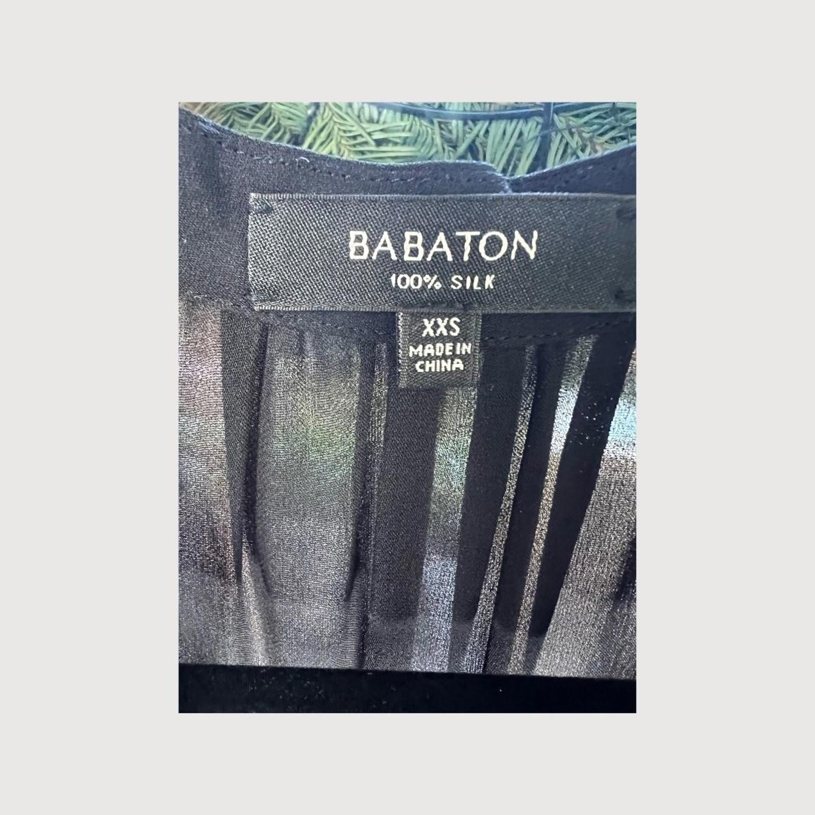 Aritzia Babaton Bennet 3/4 Sleeve Shirtdress Black 100% Silk XXS