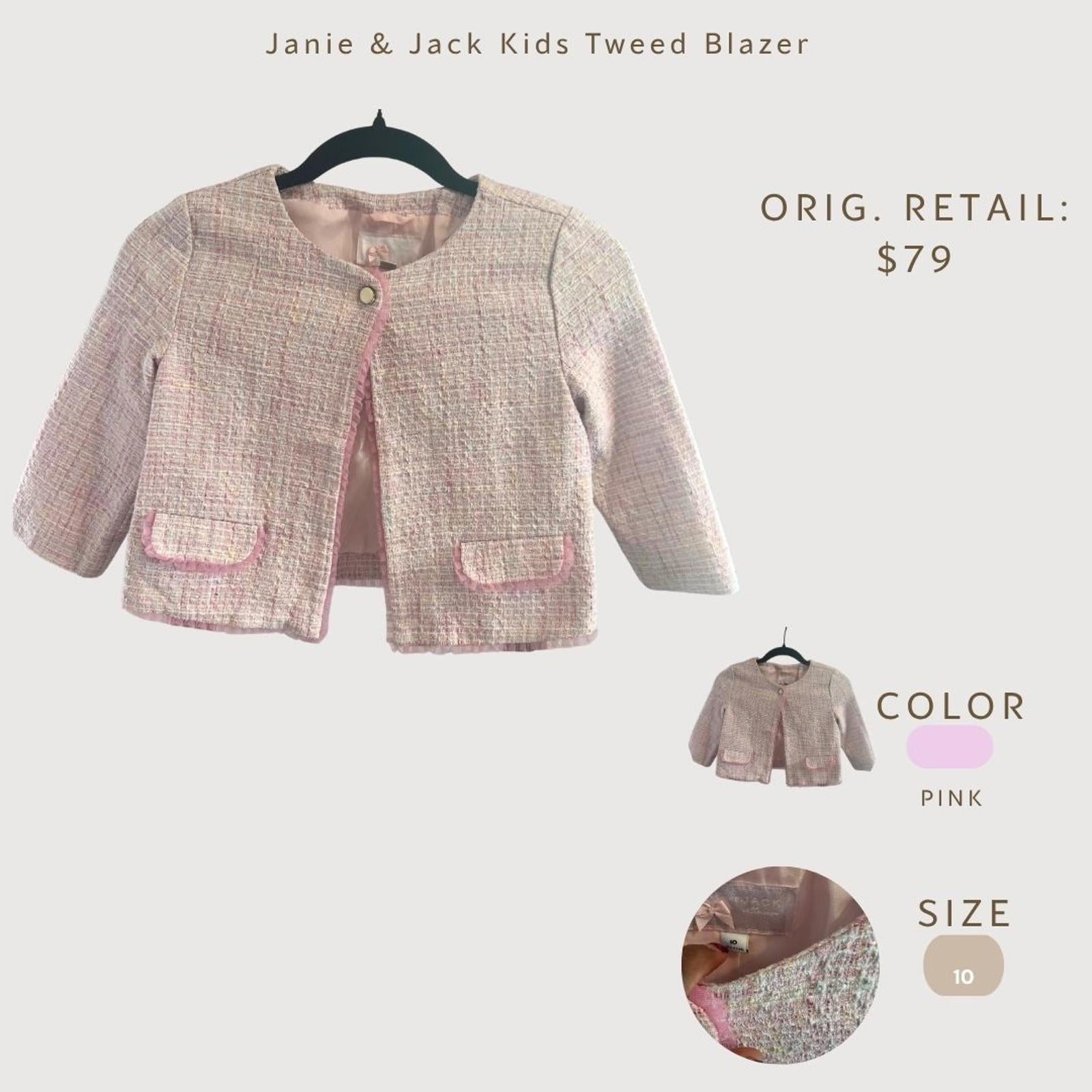 Janie & Jack Kids Pink Tweed Blazer Size 10