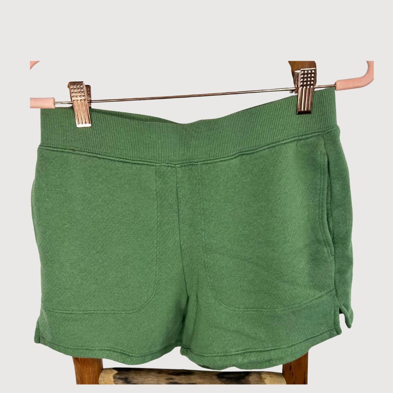 Madewell MWL Airyterry Quarter-Zip crop Sweatshirt & Short Set - Olive, Size S