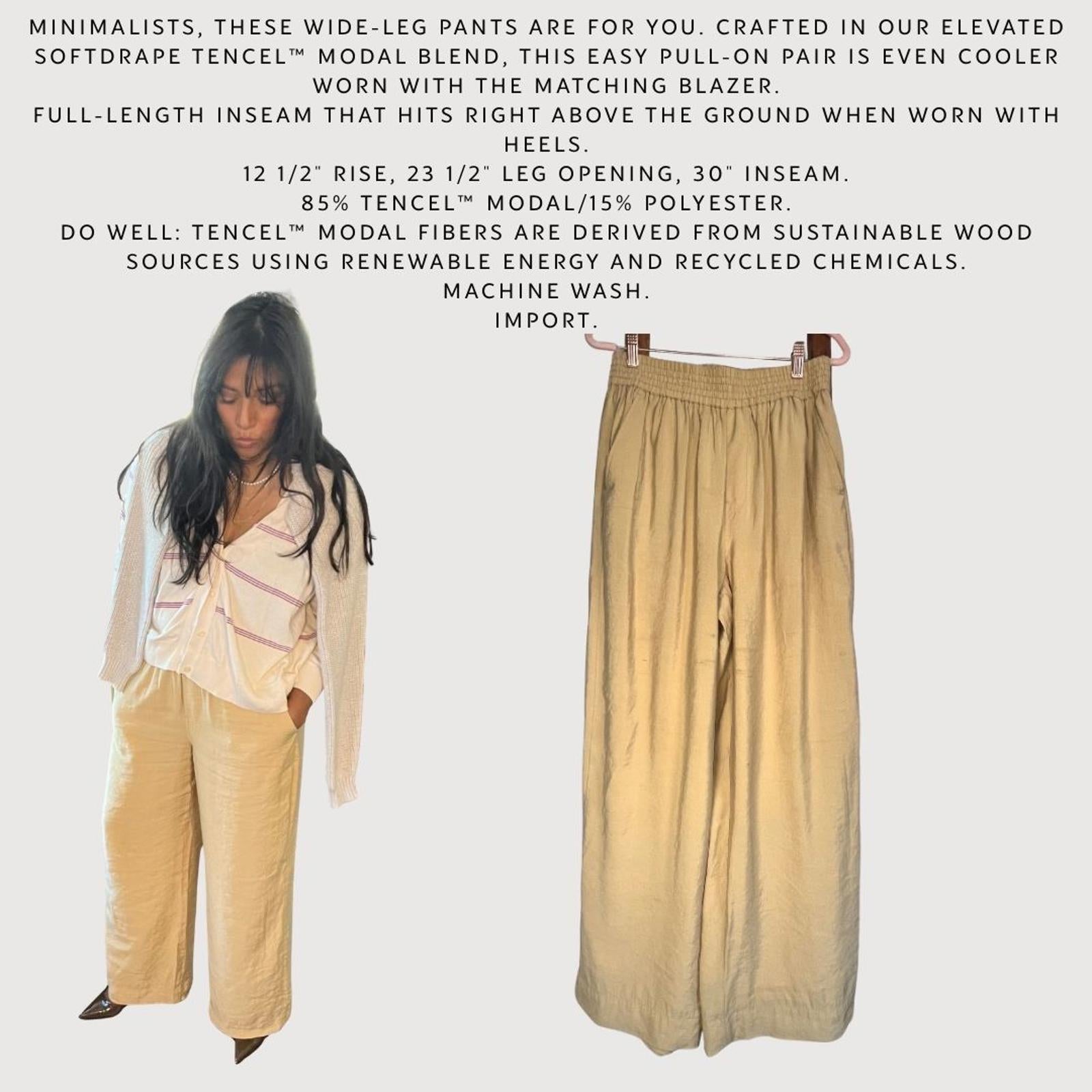 Madewell Carley Wide Leg Soft Drape Pants Khaki Size S