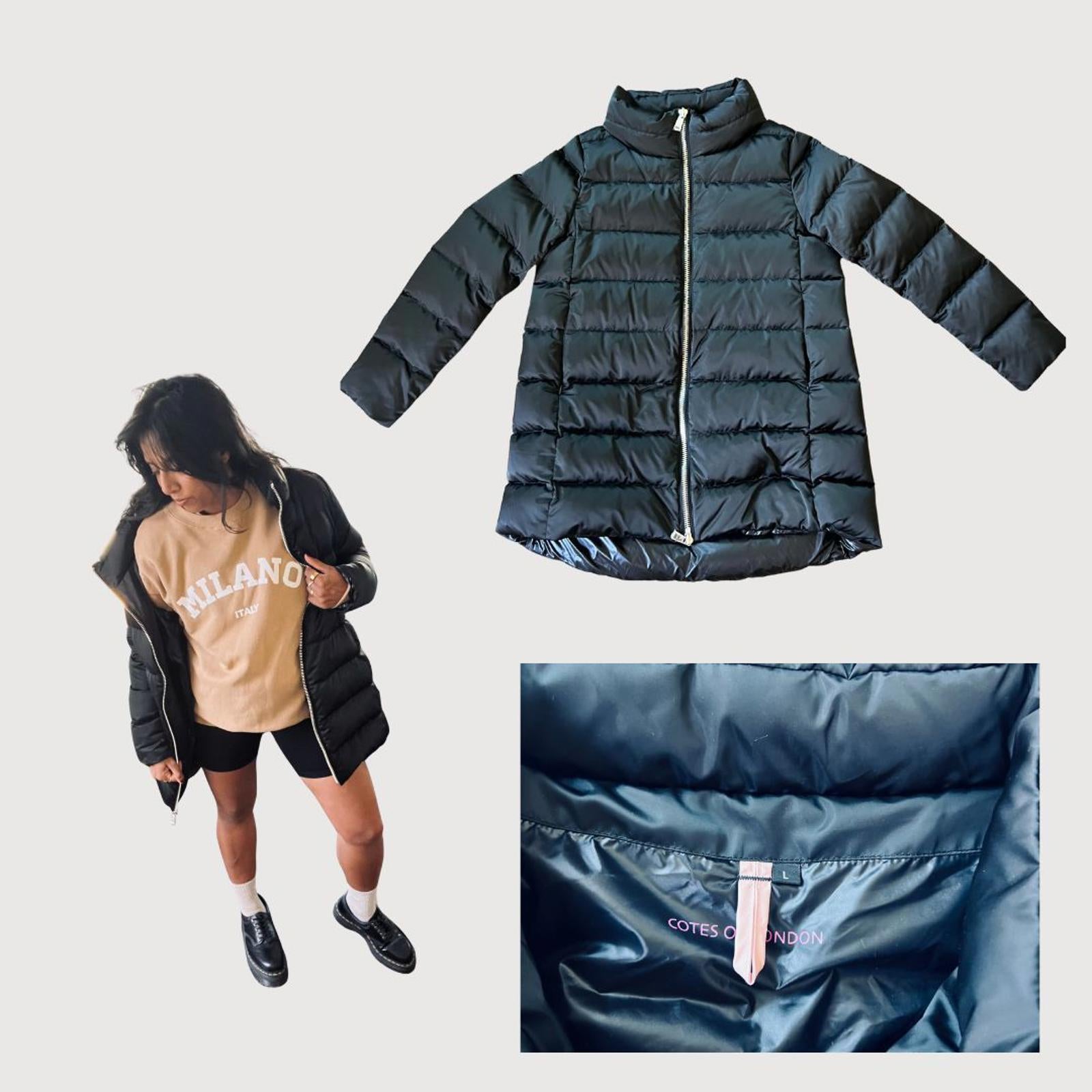 Cotes of London Women's Real Down Puffer Jacket Black Size L