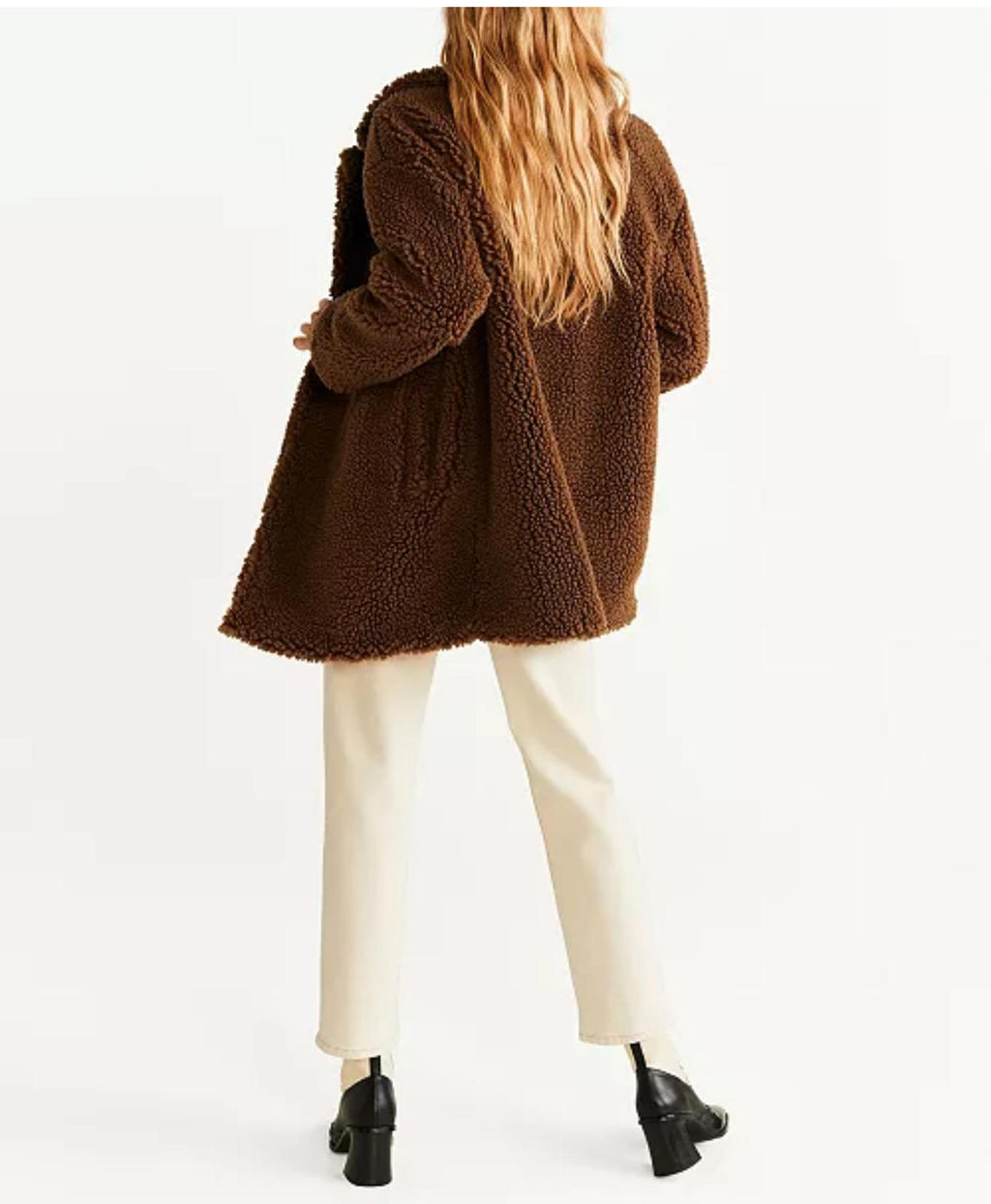 Mango NWT Oversized Faux Sherpa Fur Coat Size XXS