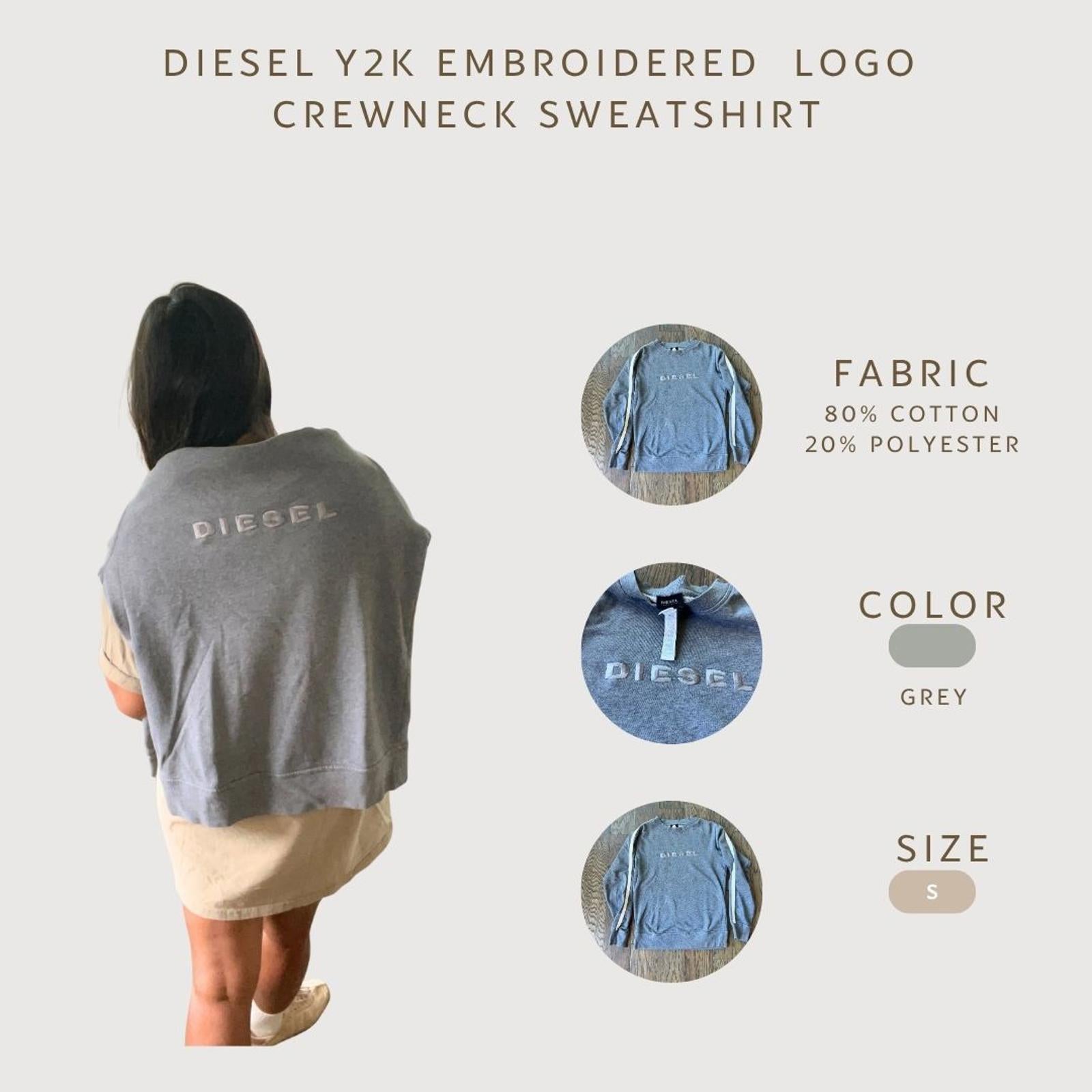 Diesel Y2K Embroidered Logo Crewneck Sweatshirt