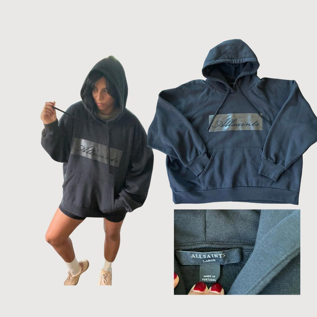 All Saints Logo Y2K Hoodie - Mens Oversized Style