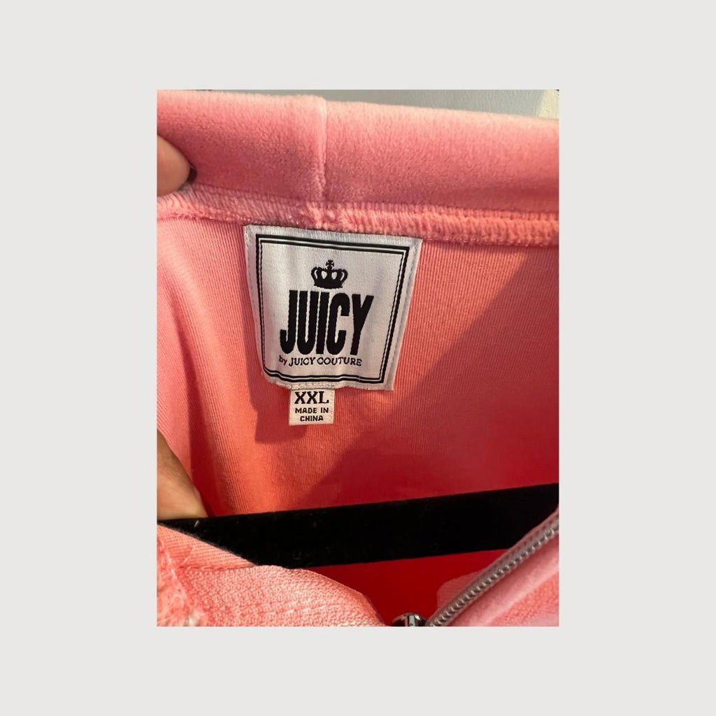 Y2K 90's Juicy Couture OG Big Bling Velour Zip-Up Hoodie
