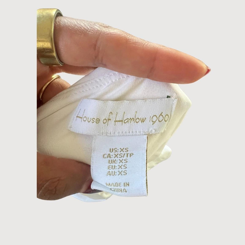 House of Harlow 1960 Revolve Cinched Front Bodysuit Size XS White