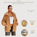 I AM GIA Teddy Sherpa Jacket Oversized Zip Up Pixie Coat Caramel XS