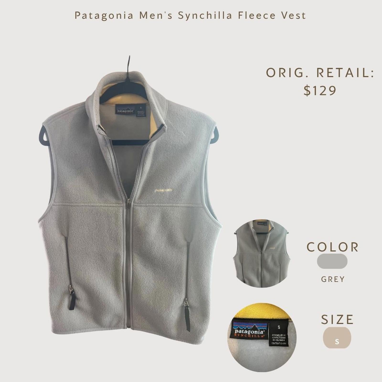 Patagonia Men's Synchilla Fleece Vest Grey Size S