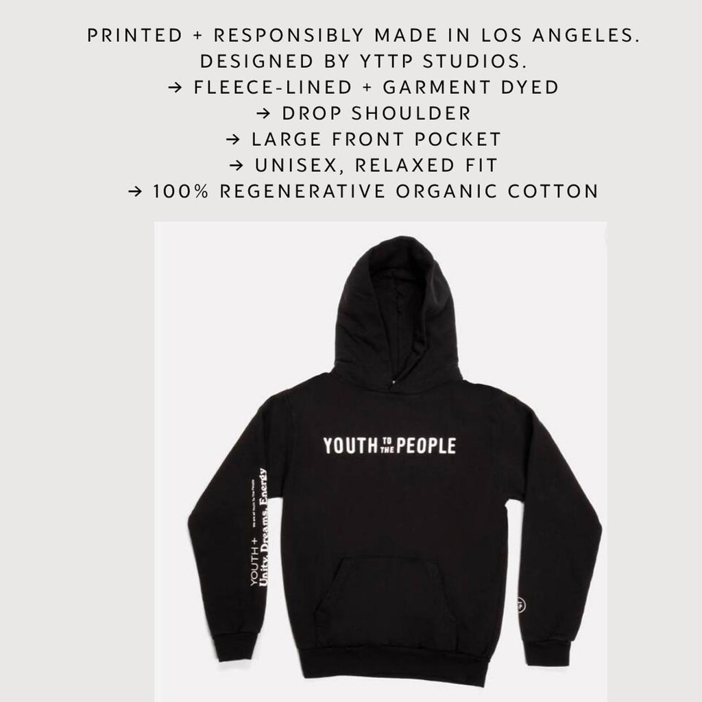 Youth to the People Black Hoodie, Size M