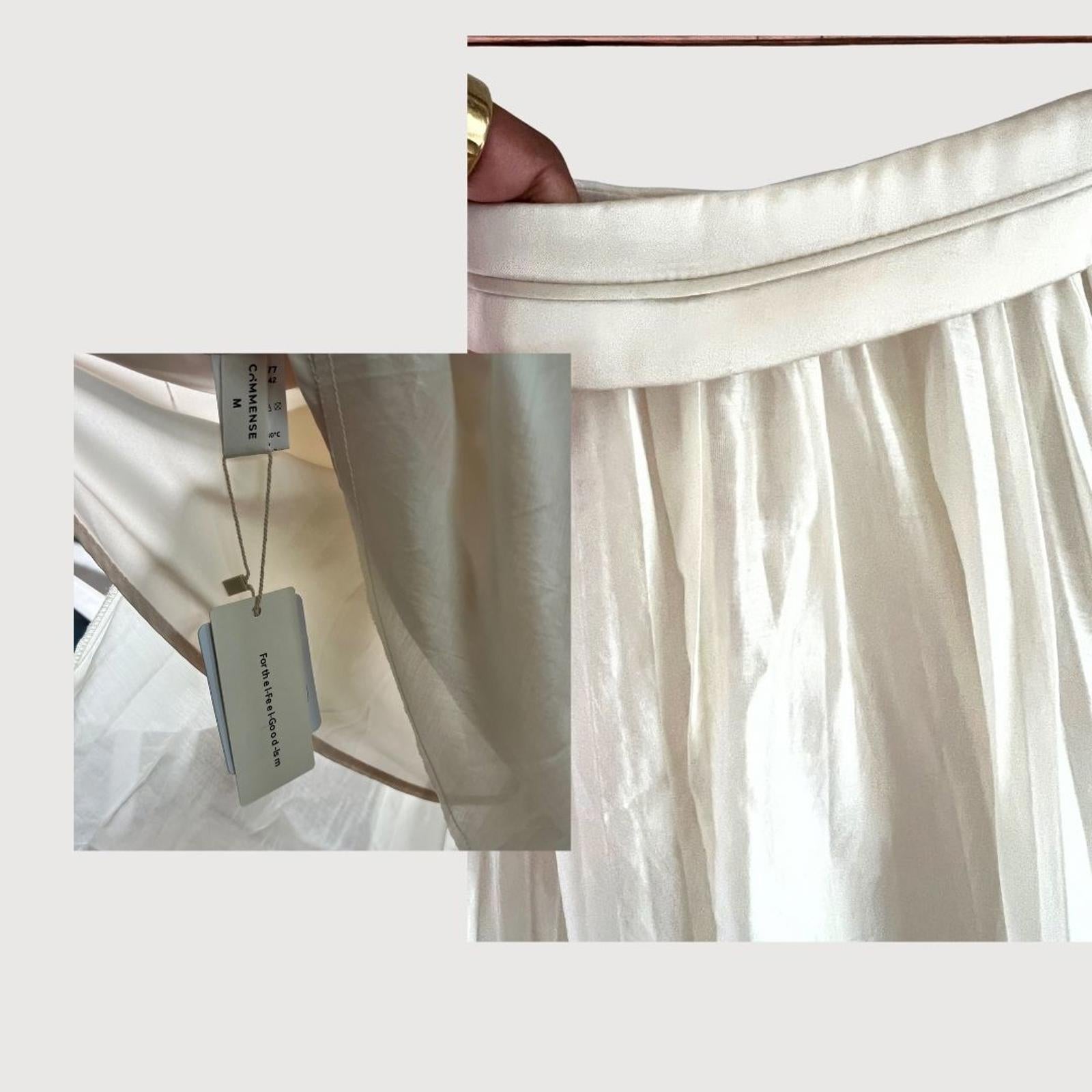 Commense Pleated Maxi Skirt Cream Size M NWT