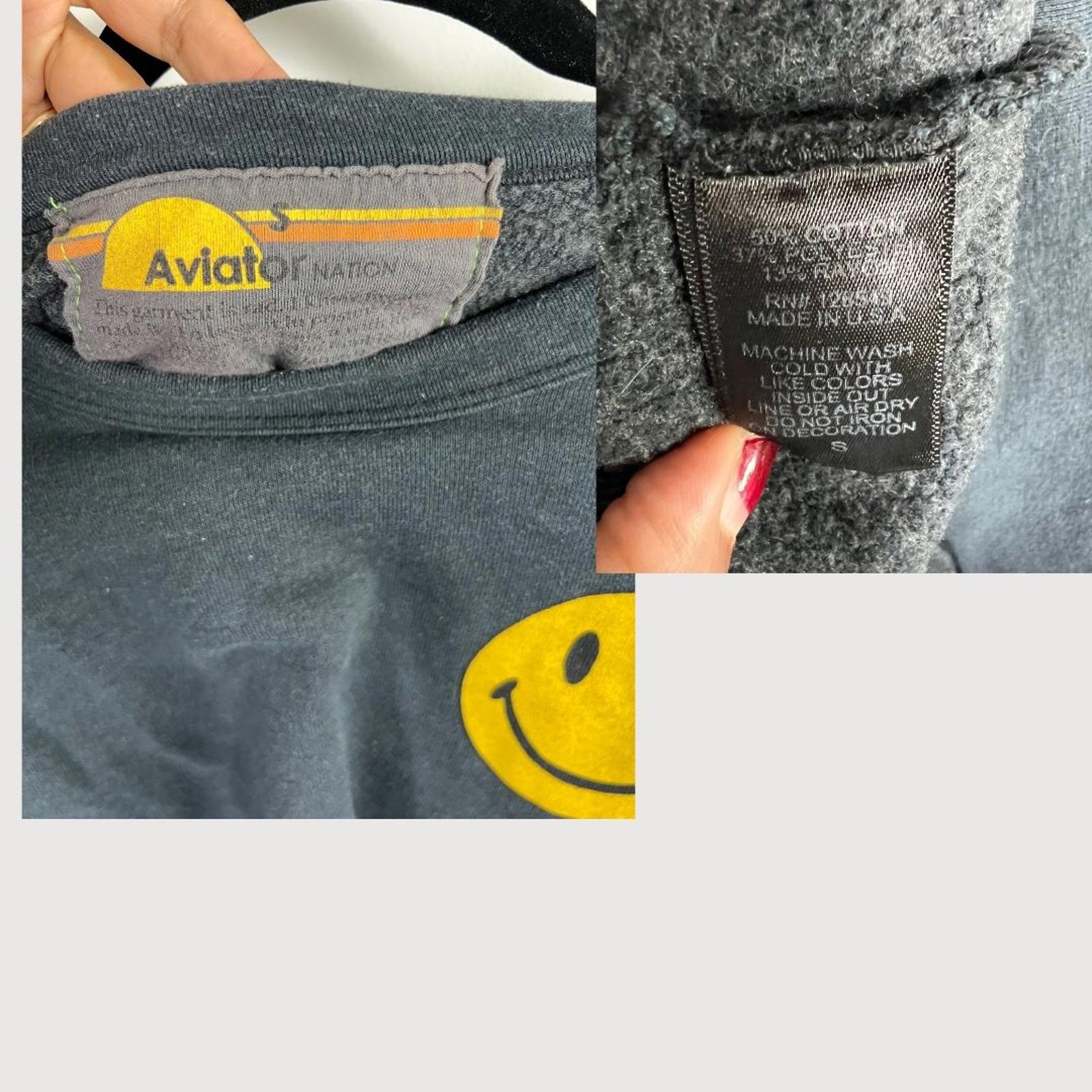 Aviator Nation Women's Smiley 2 Sweatshirt Navy Size S