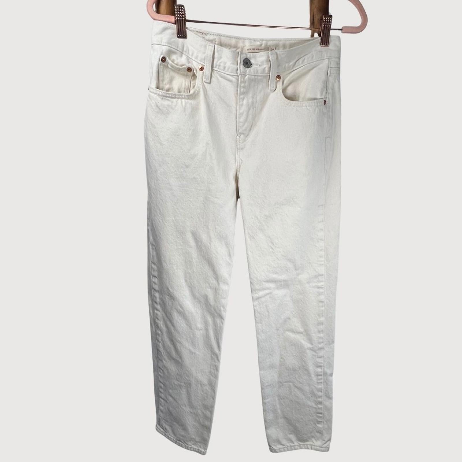 Levi's Low Pro Women's Straight Leg Jeans - Cream, Size 25 Y2K 90's trend