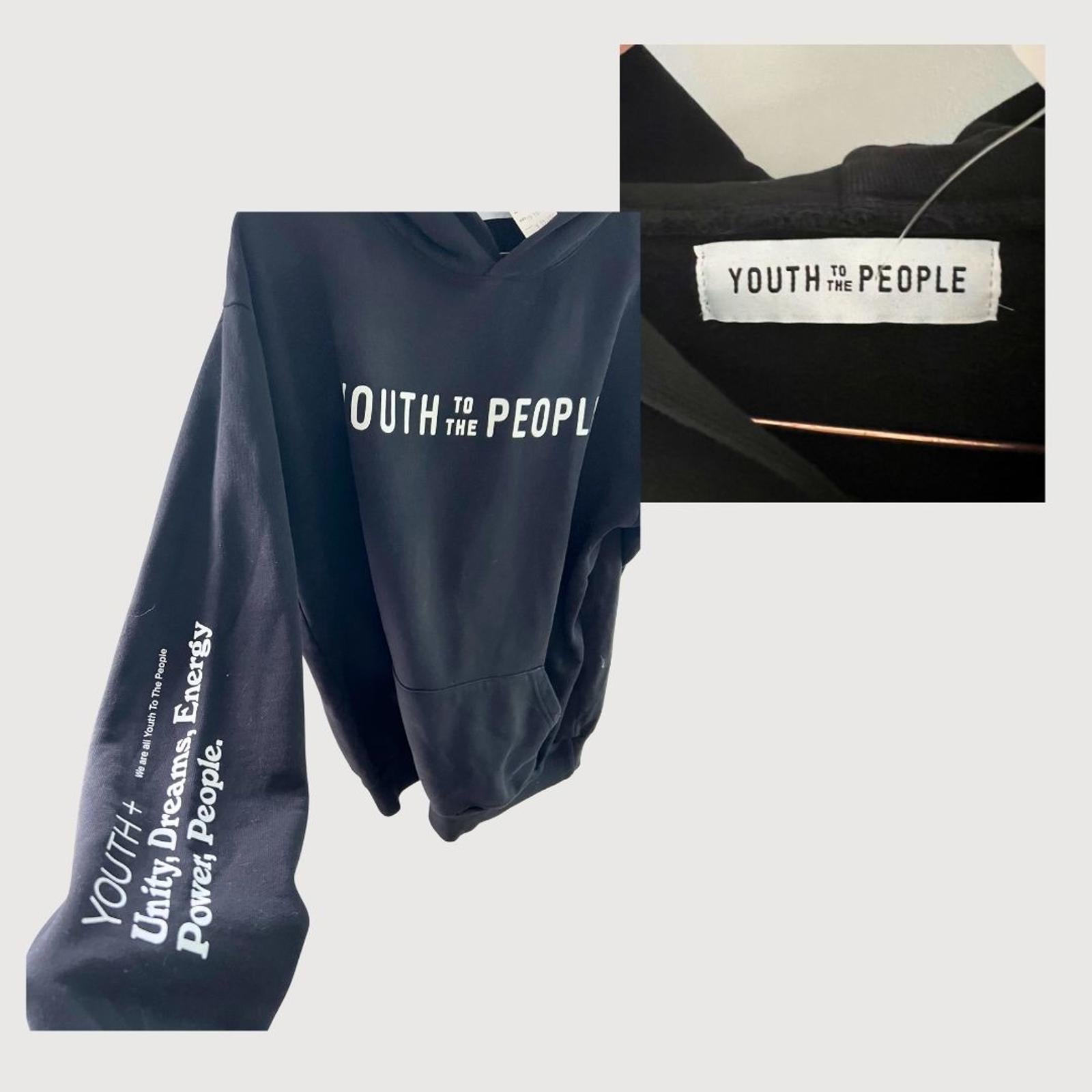 Youth to the People Black Hoodie, Size M
