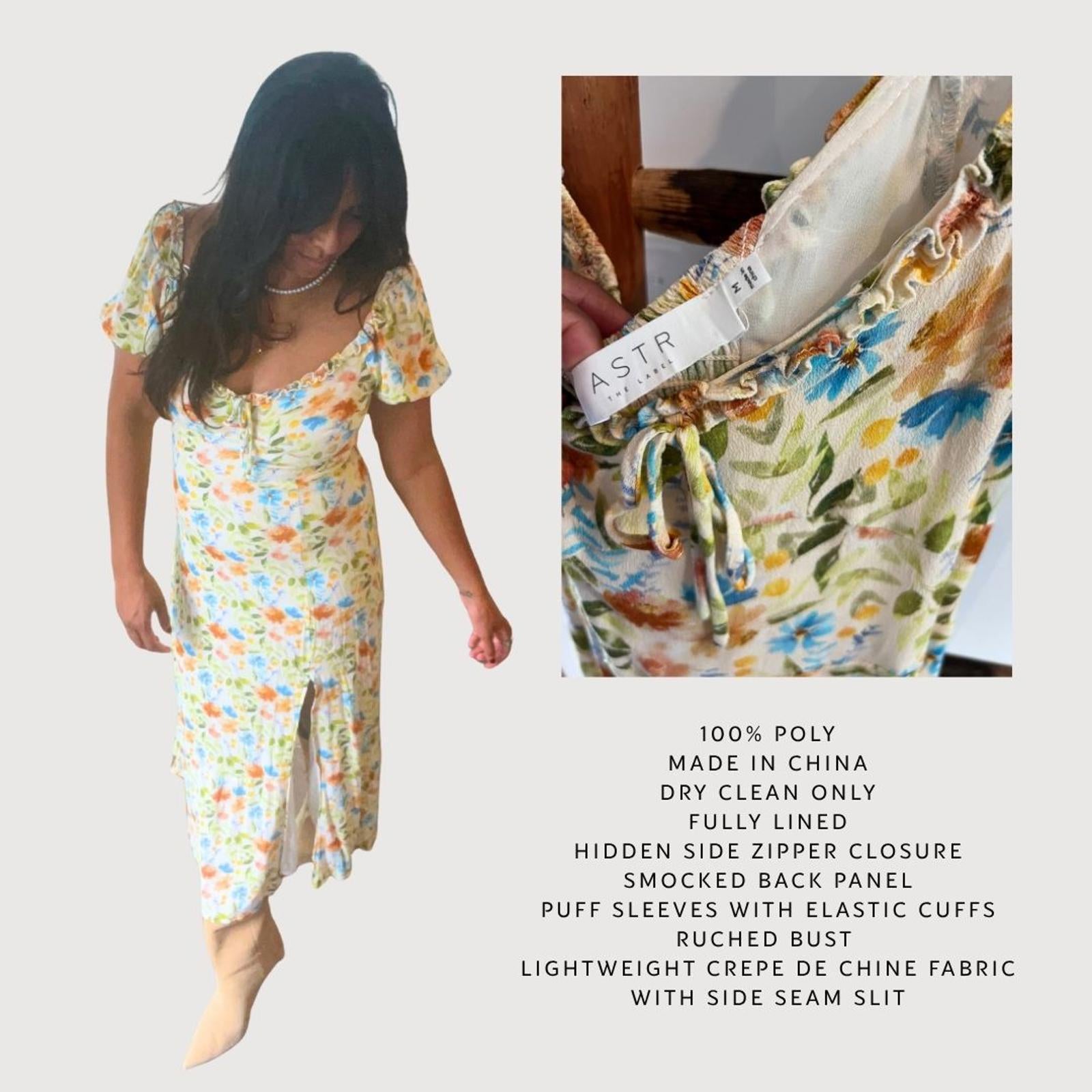 Revolve ASTR the Label Irma Dress Yellow Multi Size M