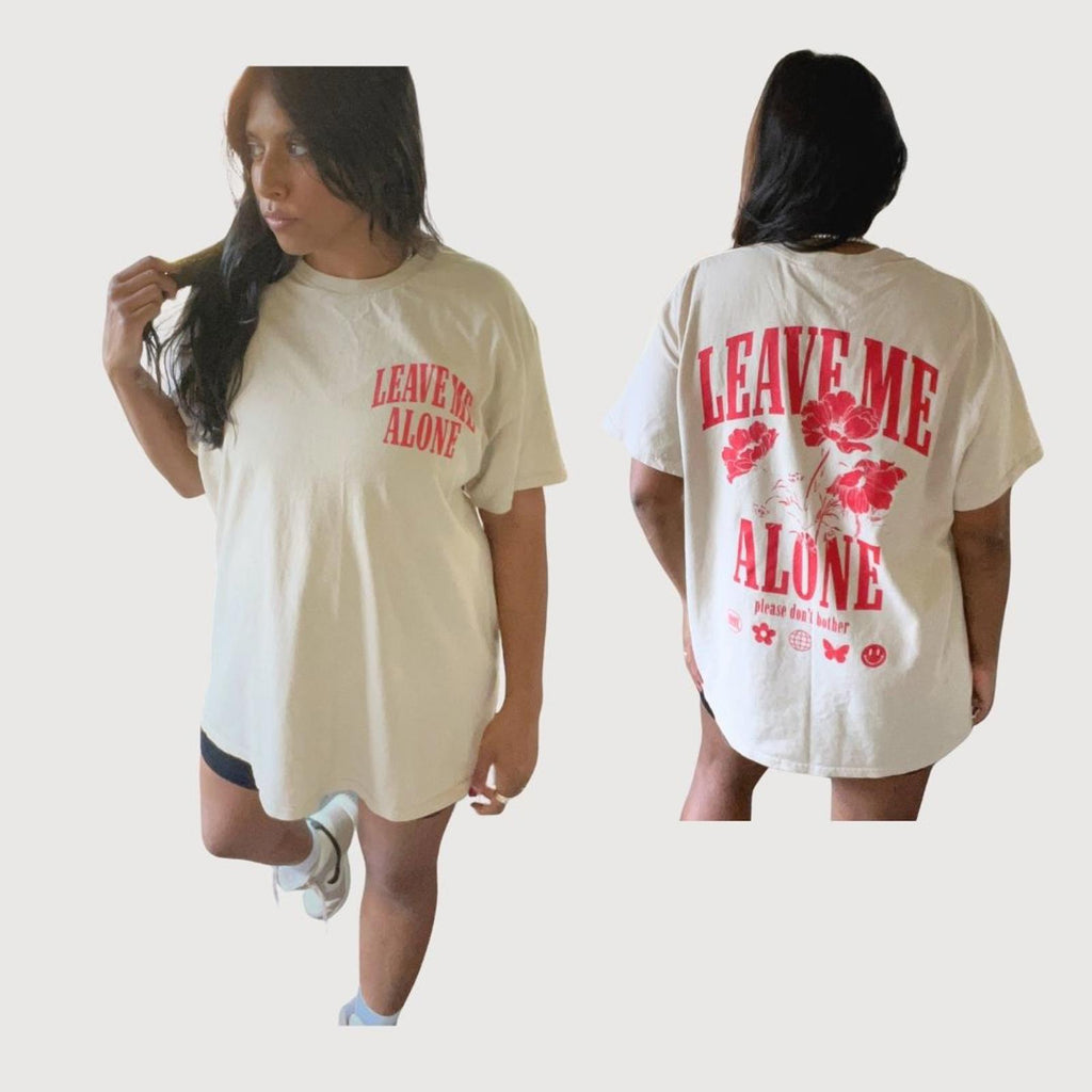 Vintage 90s/y2k Popular Girl "Leave Me Alone" 100% Cotton T-Shirt size XL