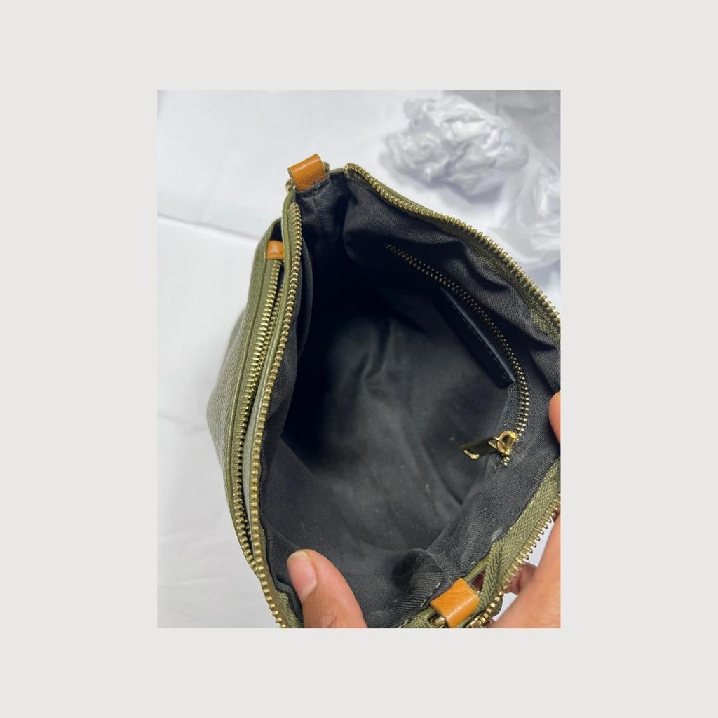 Divina Firenze Lilla Olive Genuine Leather Crossbody Bag Made in Italy