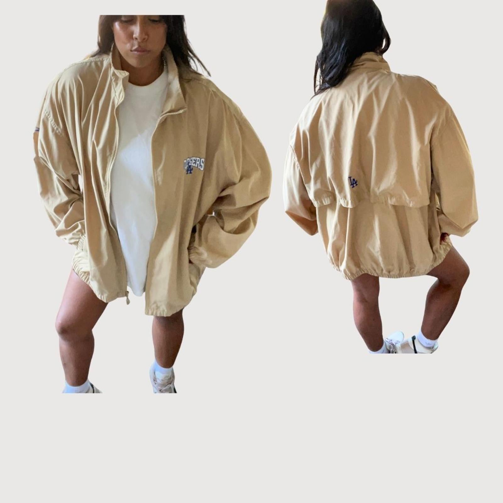 Vintage Y2K 90's Los Angeles Dodgers Nylon Windbreaker Jacket Size XL