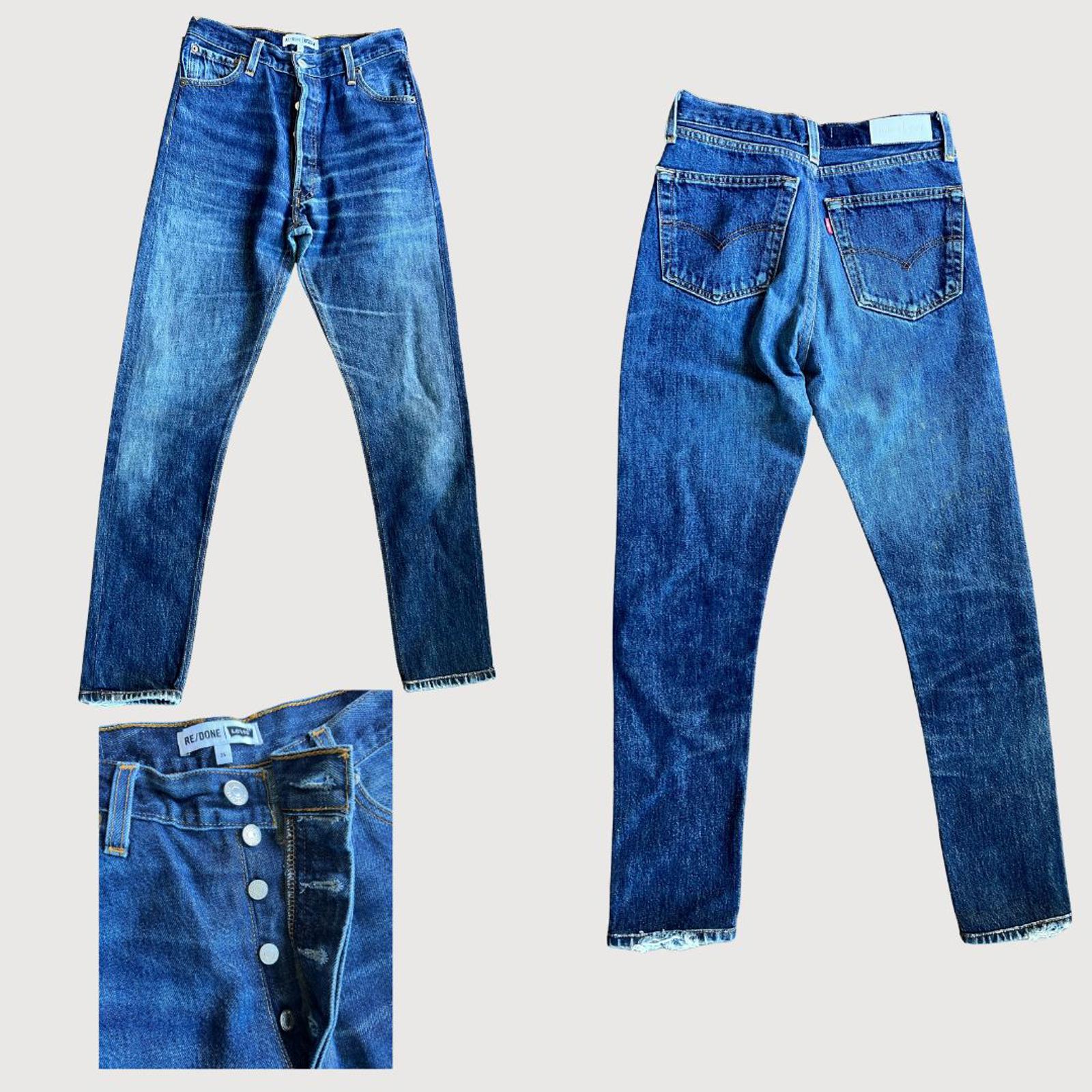 RE/DONE Levi's Skinny Slim Jeans Dark Blue Vintage Wash Size 25