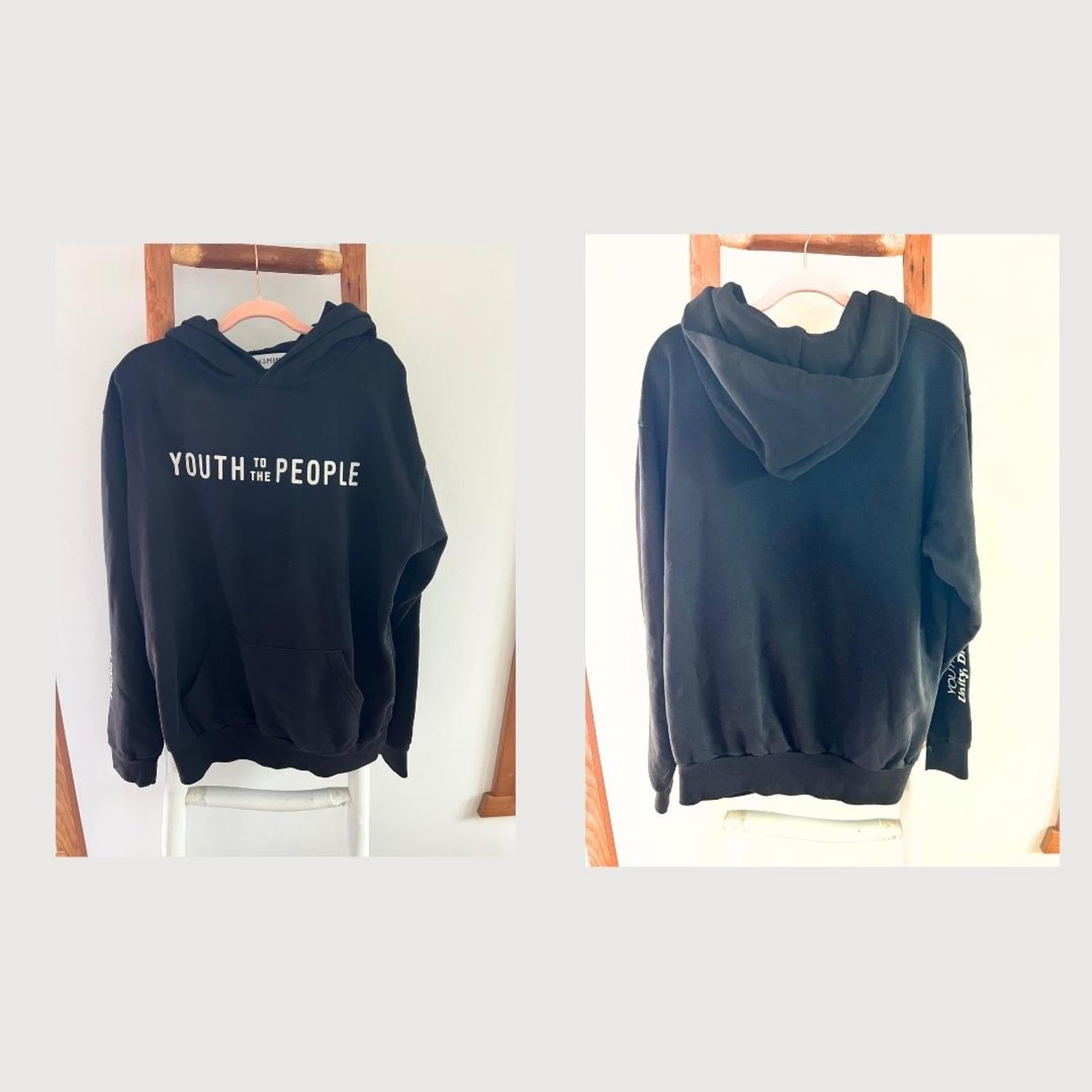 Youth to the People Black Hoodie, Size M