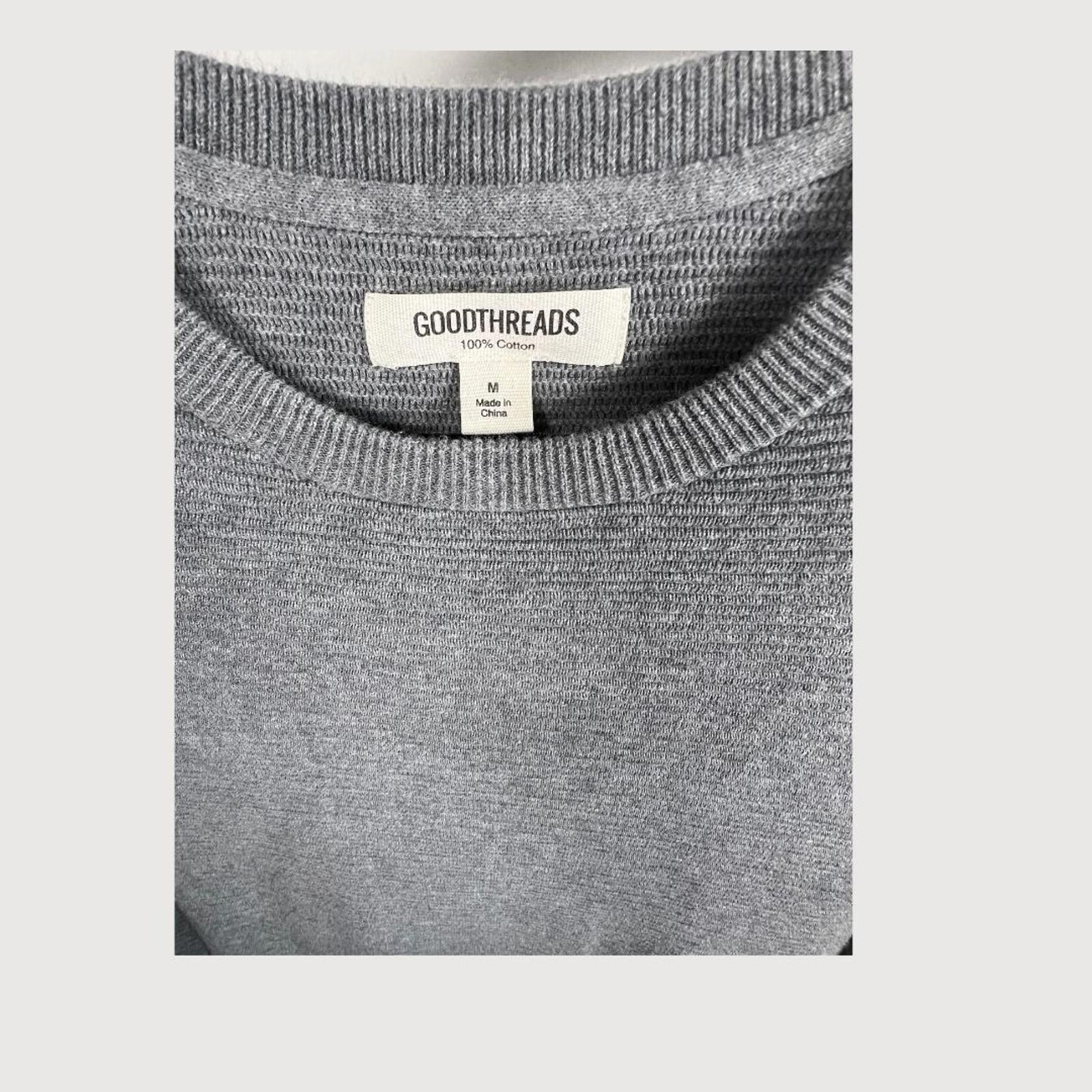 Goodthreads Textured Grey Sweater, Size M, 100% Cotton