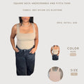 Abercrombie & Fitch Square Neck Tank Top, Nude, Size S