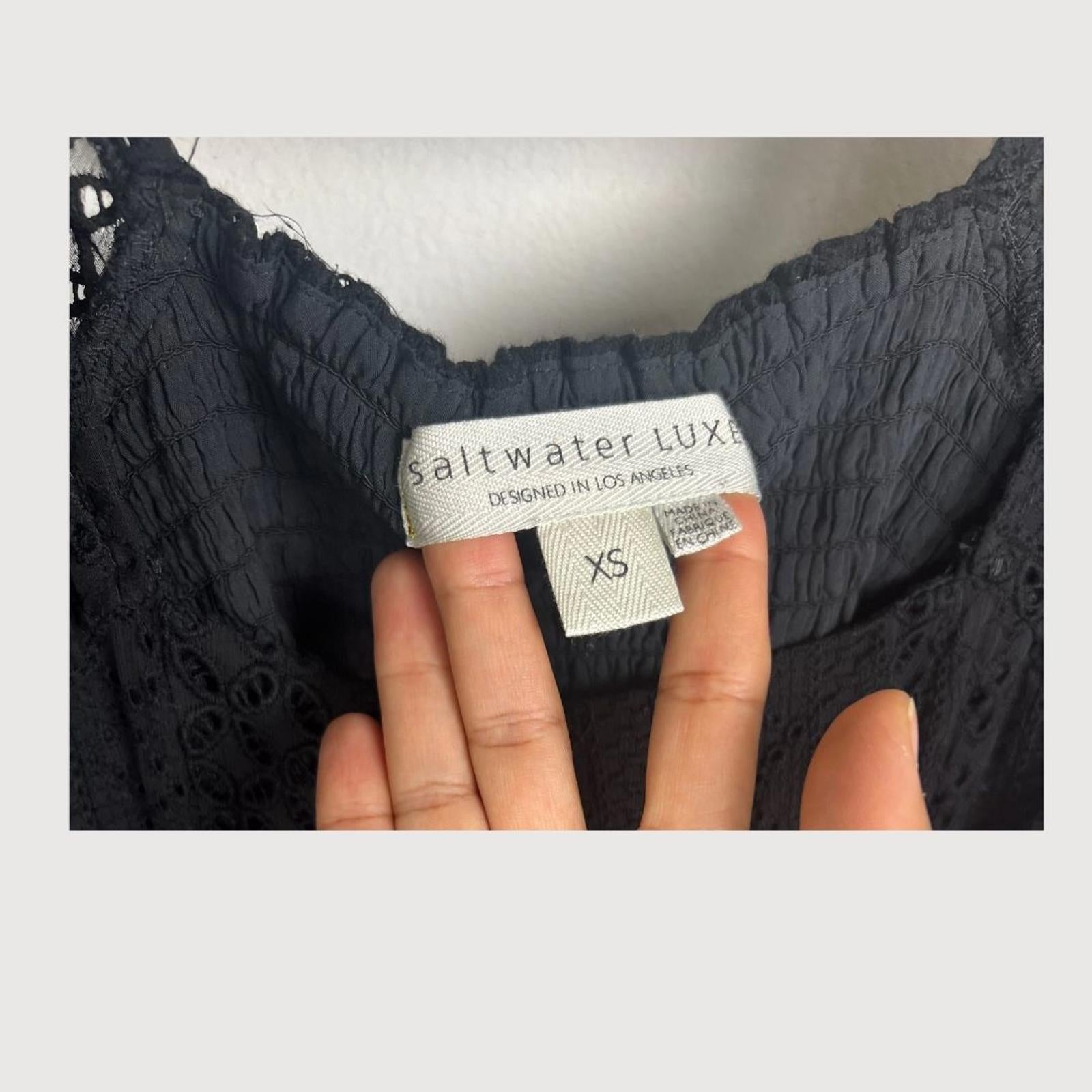 Anthropologie Saltwater Luxe Nova Lace Short Sleeve Eyelet Mini Dress - XS