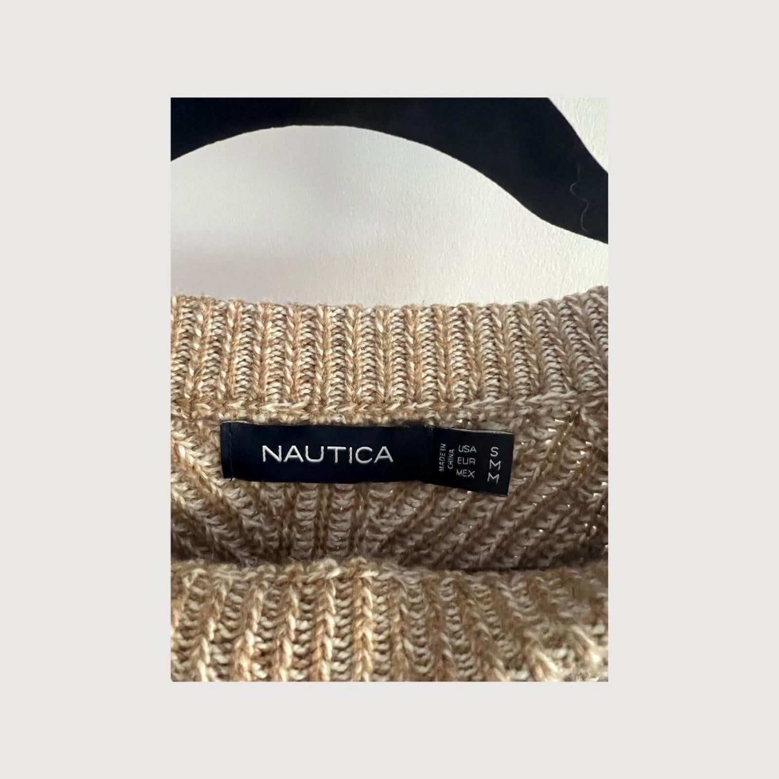 Vintage Nautica Cable Knit Crewneck Sweater Mens Size Small