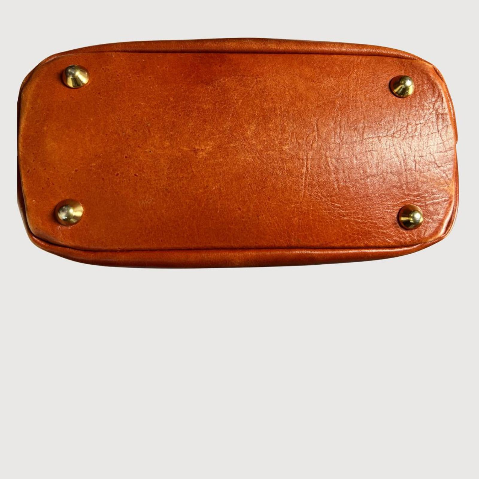 Divina Firenze Lilla Cognac Genuine Leather Crossbody Bag Made in Italy