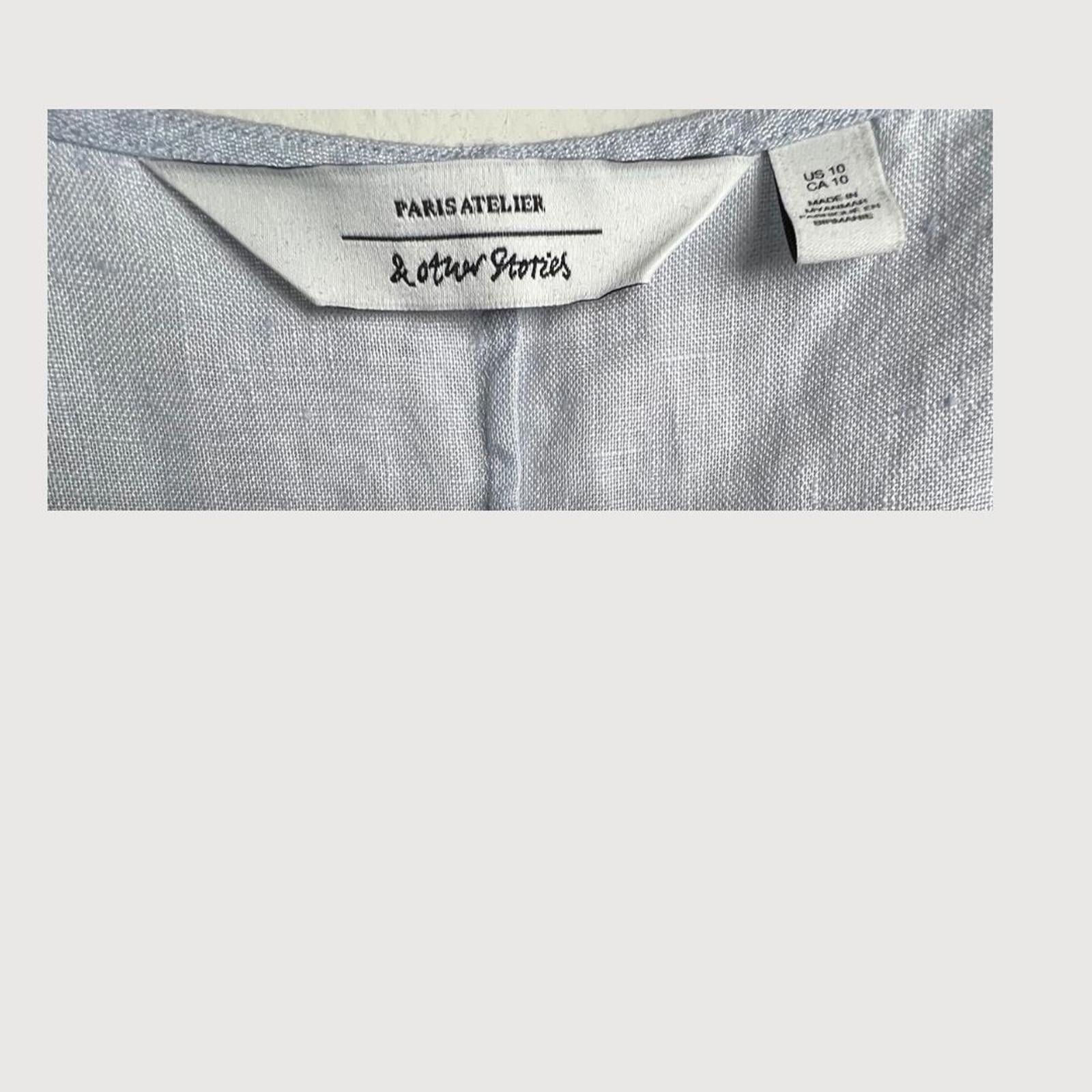 & Other Stories 100% Linen Button Up Midi Dress, Size 10