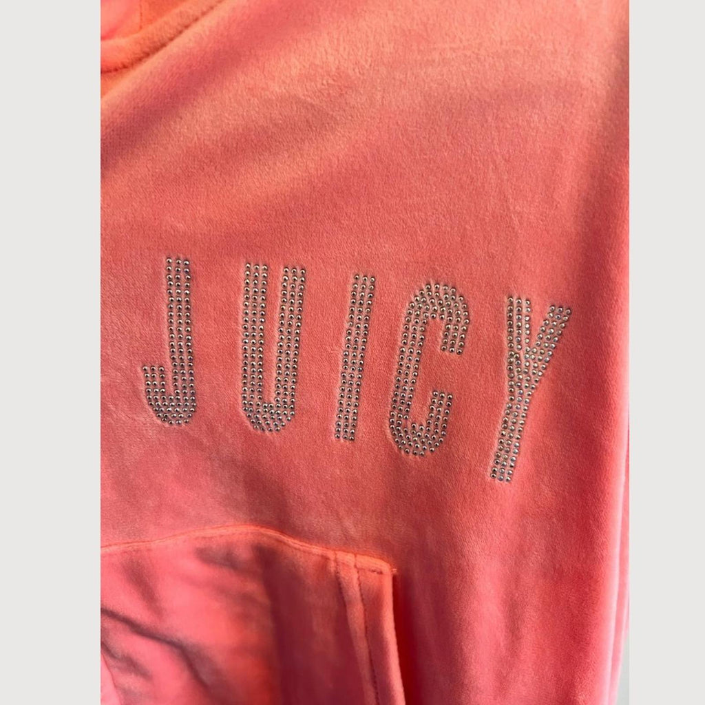 Y2K 90's Juicy Couture OG Big Bling Velour Zip-Up Hoodie