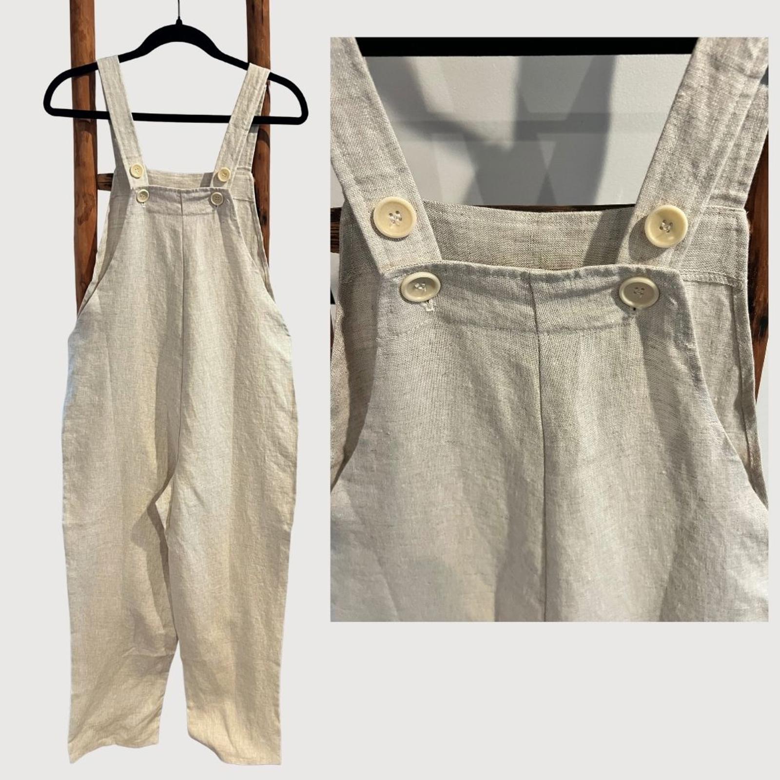 Ozma of California Campos 100% Linen Overall NWOT - M Oatmeal