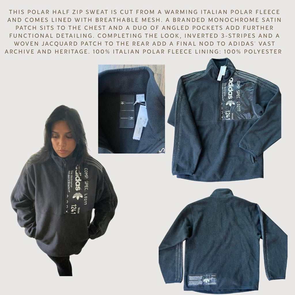 Adidas Originals x Alexander Wang Polar Fleece Half Zip Jacket - Black, Size M