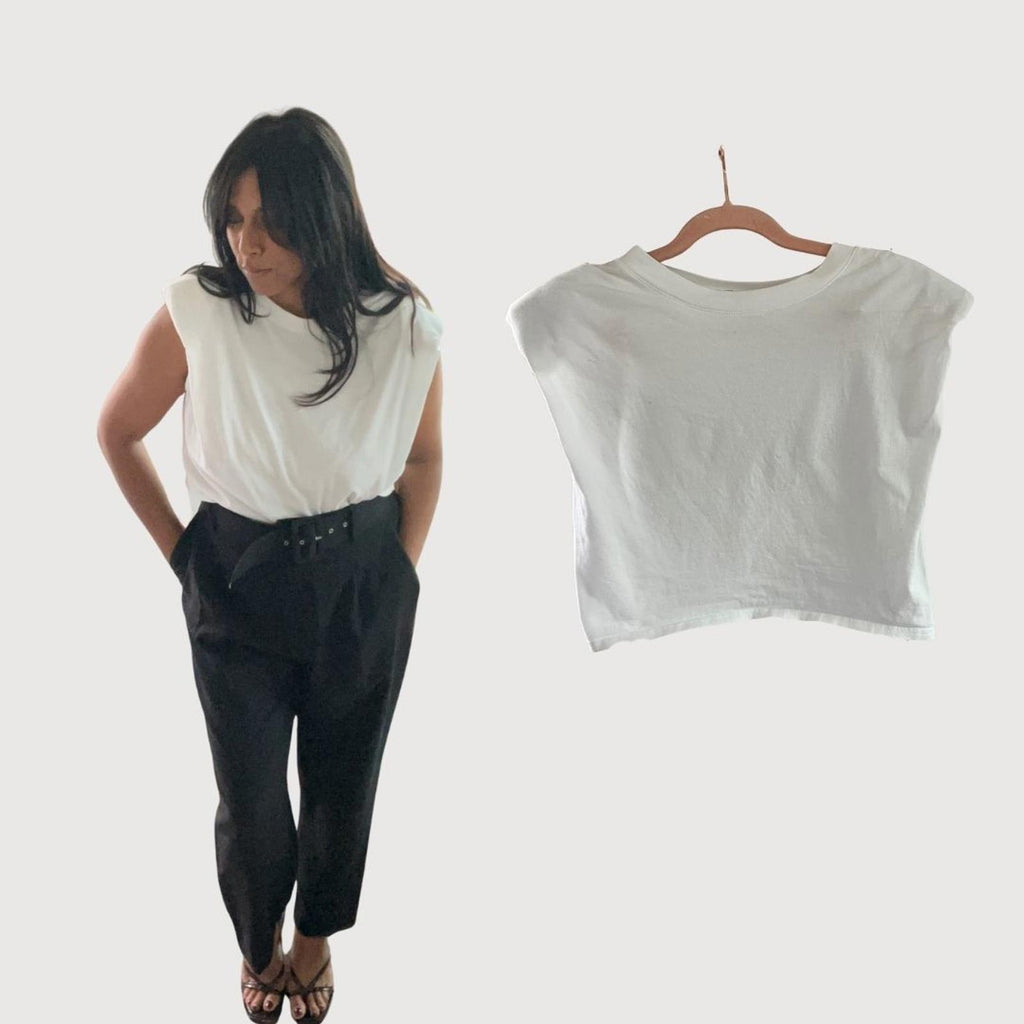 Aritzia Babaton Shoulder Pad - S Tee White Size S