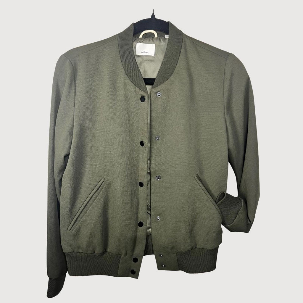 Aritzia Wilfred Poussin Oversized Bomber Jacket – Olive, Size S
