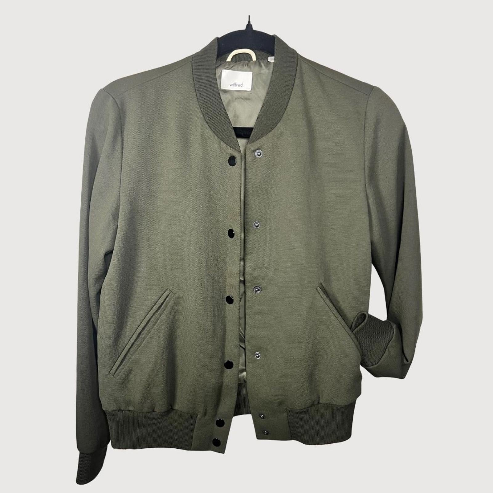Aritzia Wilfred Poussin Oversized Bomber Jacket – Olive, Size S