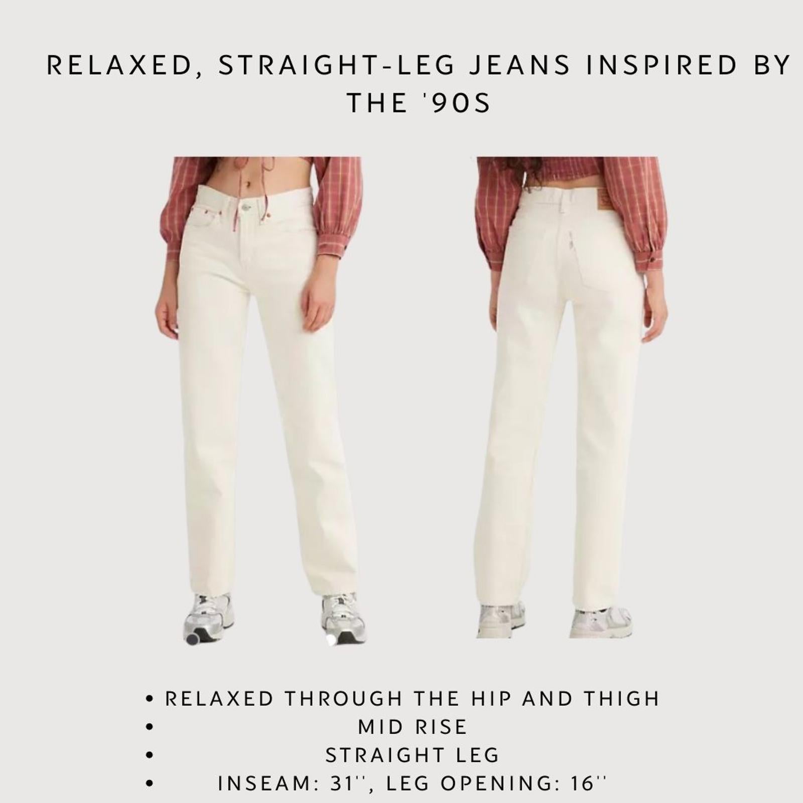 Levi's Low Pro Women's Straight Leg Jeans - Cream, Size 25 Y2K 90's trend