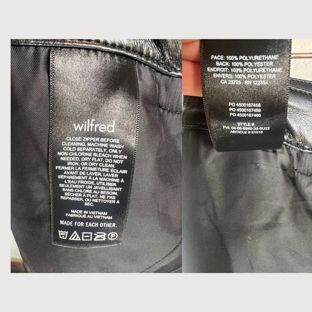 Aritzia Wilfred The Melina™ Pant High-Waisted Vegan Leather Straight Leg Pants