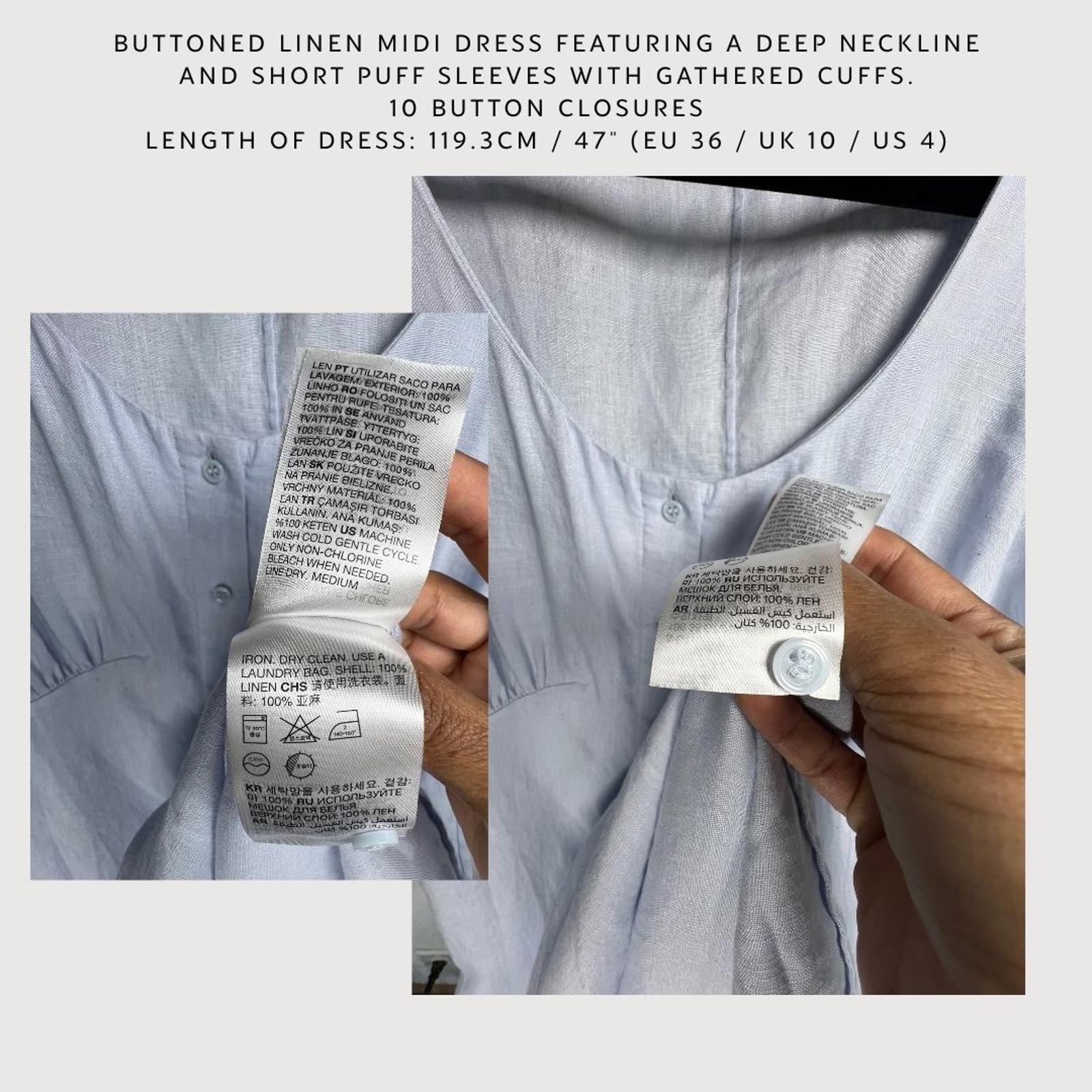 & Other Stories 100% Linen Button Up Midi Dress, Size 10