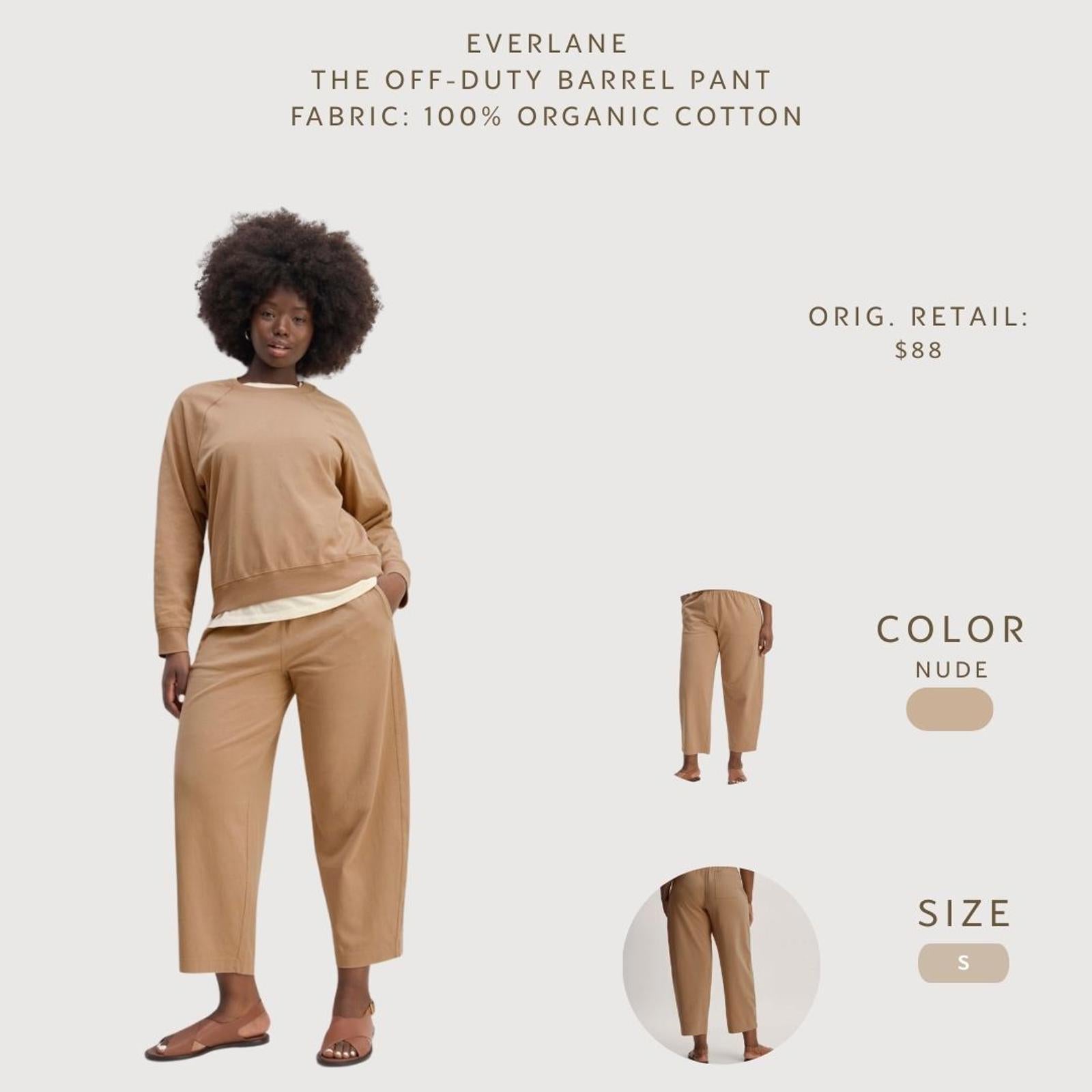 Everlane The Off-Duty Barrel Pant - Nude, Size S