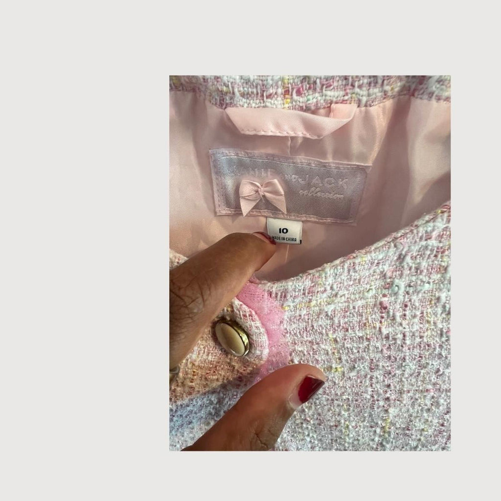 Janie & Jack Kids Pink Tweed Blazer Size 10