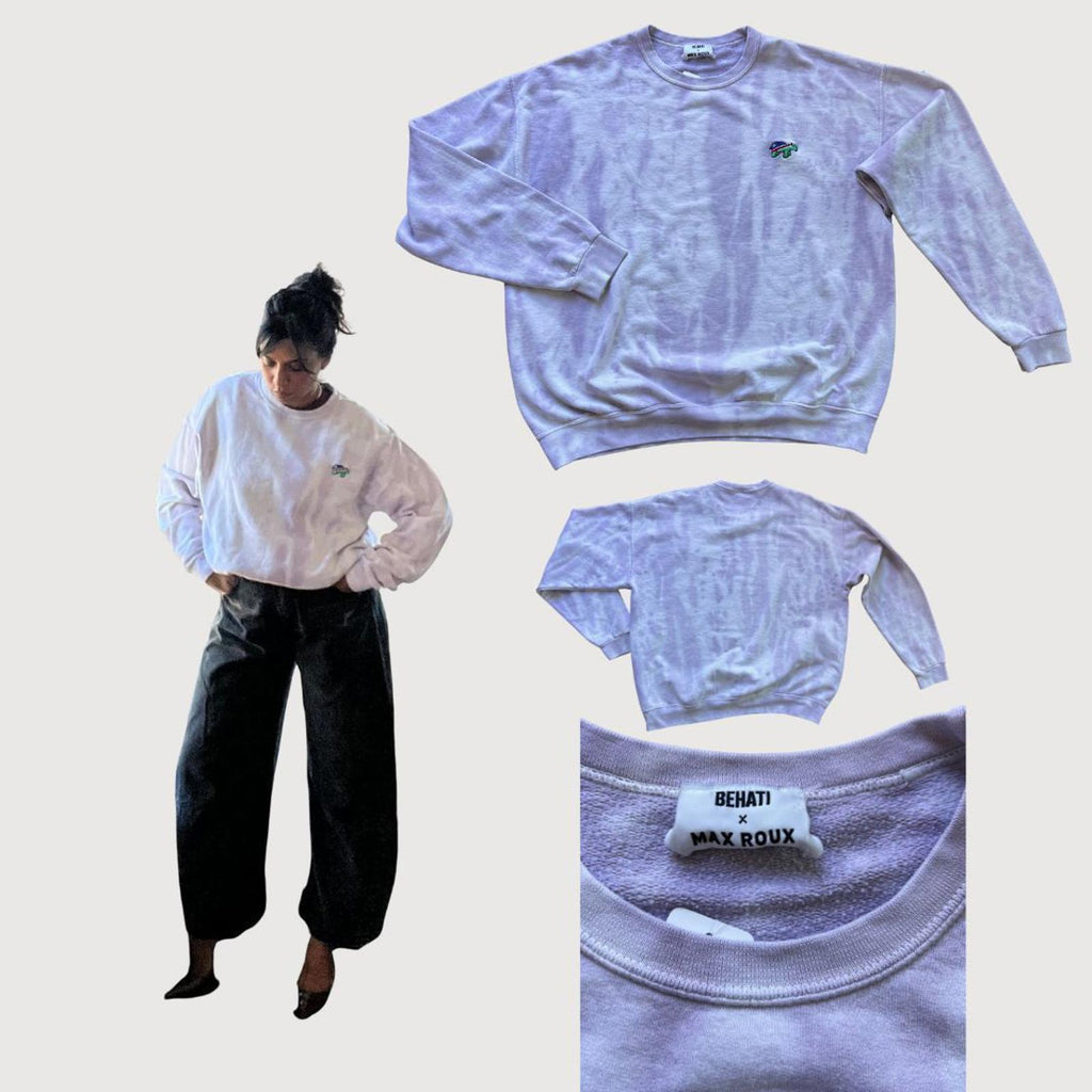 Behati x Max Roux Lavender Tie Dye Sweatshirt - One Size