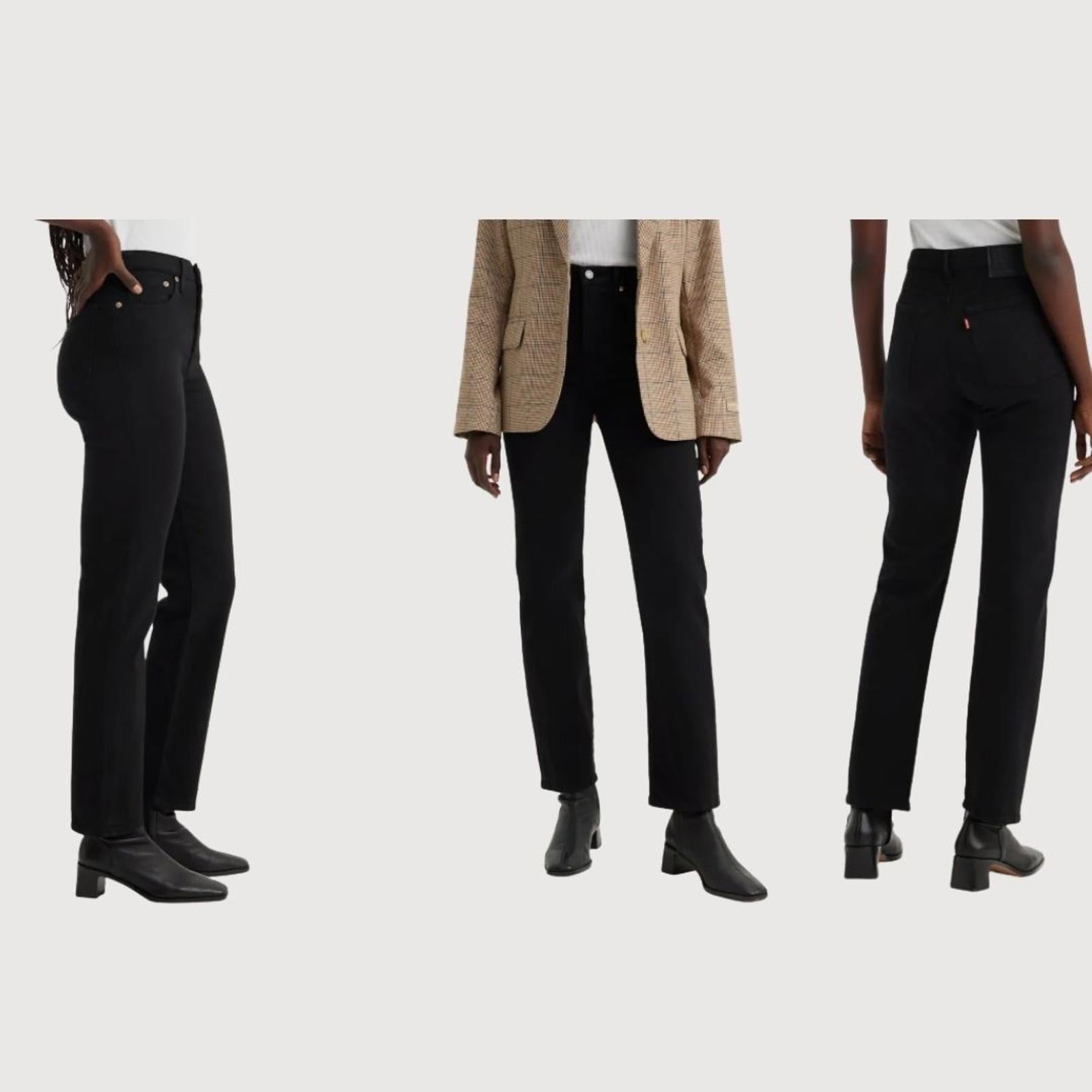 Levi's Wedgie Straight High Rise Black Jeans - Size 25