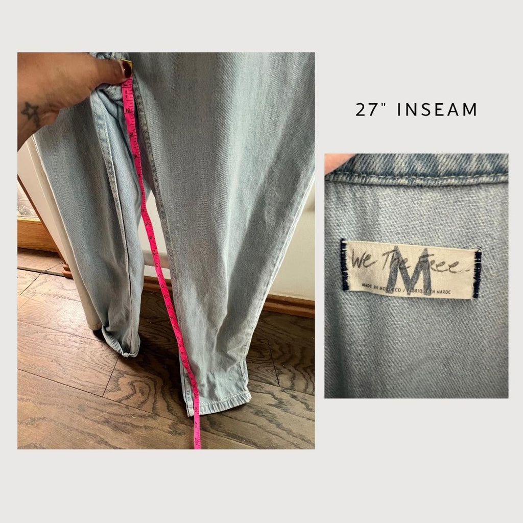 Free People We The Free Marci Denim Coverall Jumpsuit size M
