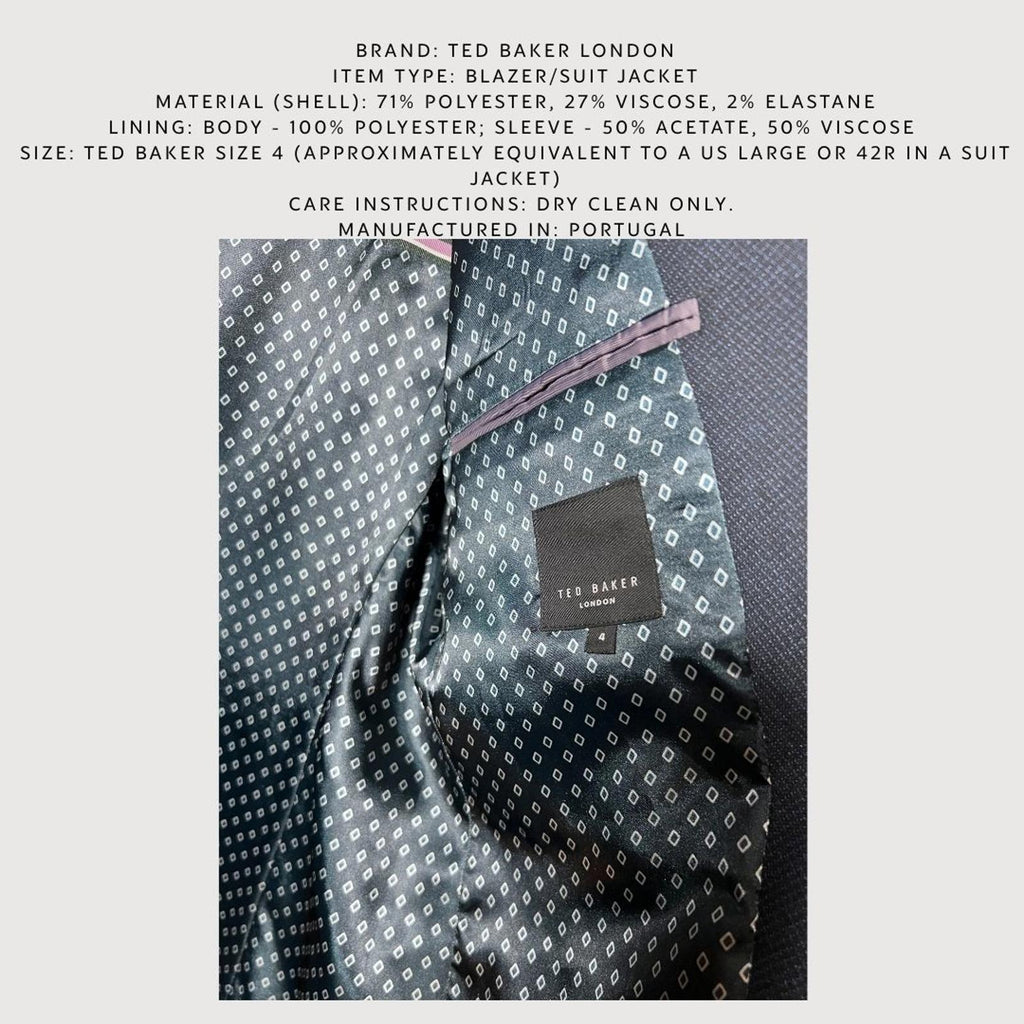 Ted Baker Kingbur Geo Navy Blazer - Size 4- Corpcore trend