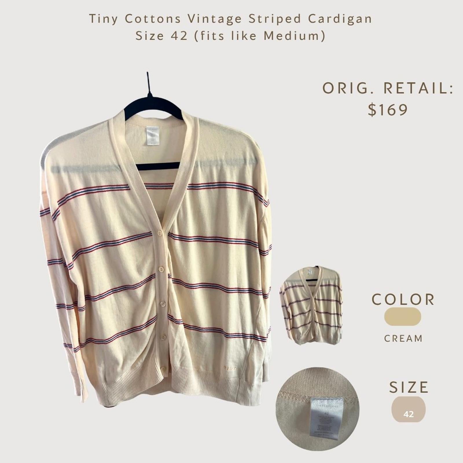 Vintage Striped Cardigan Size 42 Medium Fit