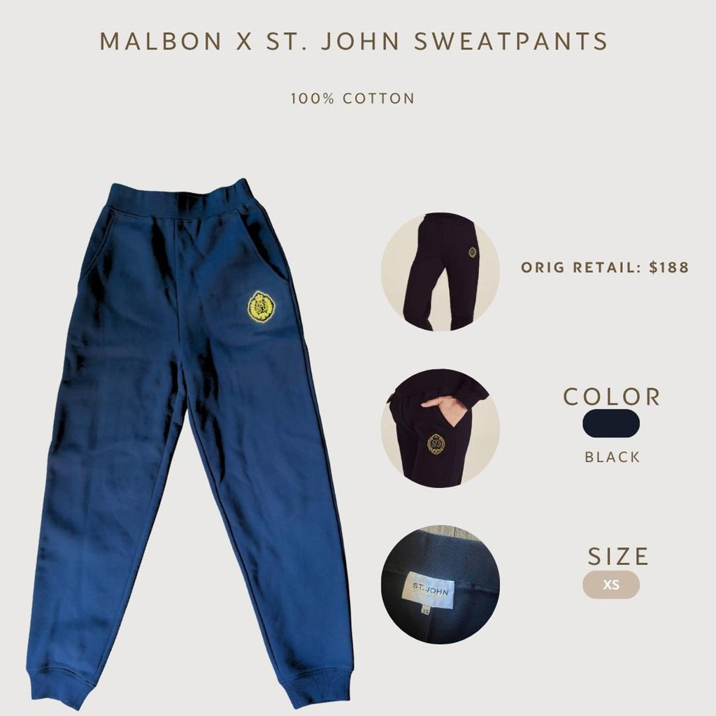 Malbon x St. John Black Sweatpants XS