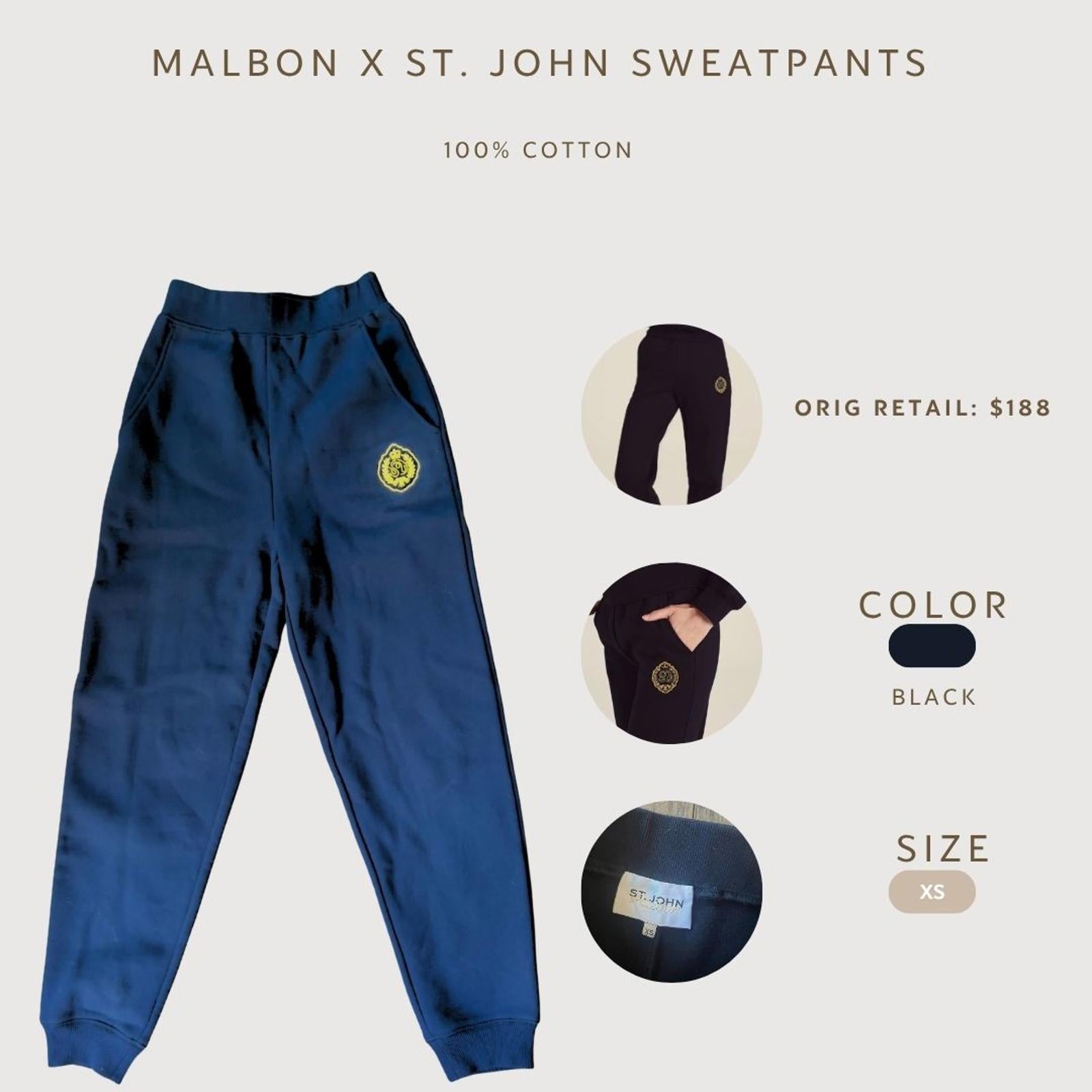 Malbon x St. John Black Sweatpants XS